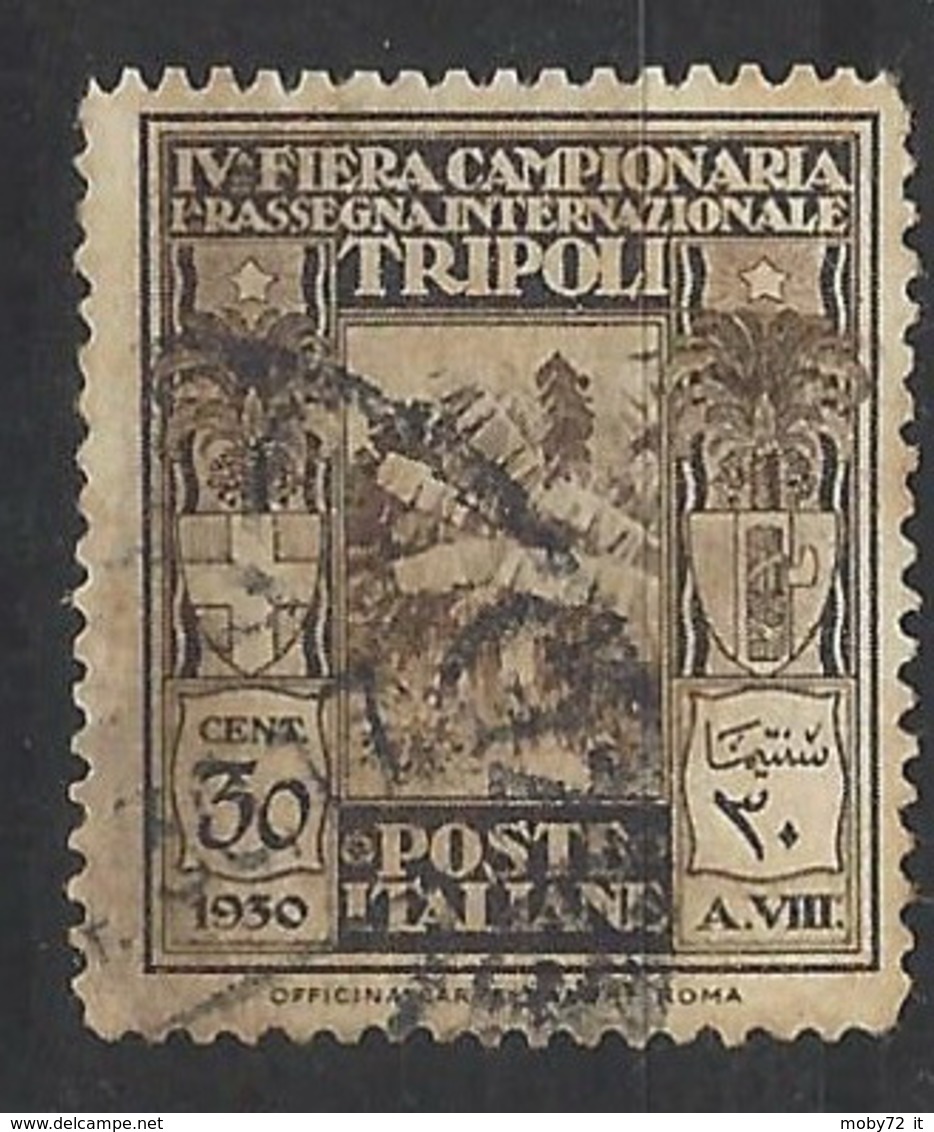 Italia - Libia - 1930 - Usato/used - Fiera Di Tripoli - Sass N. 87 - Libya