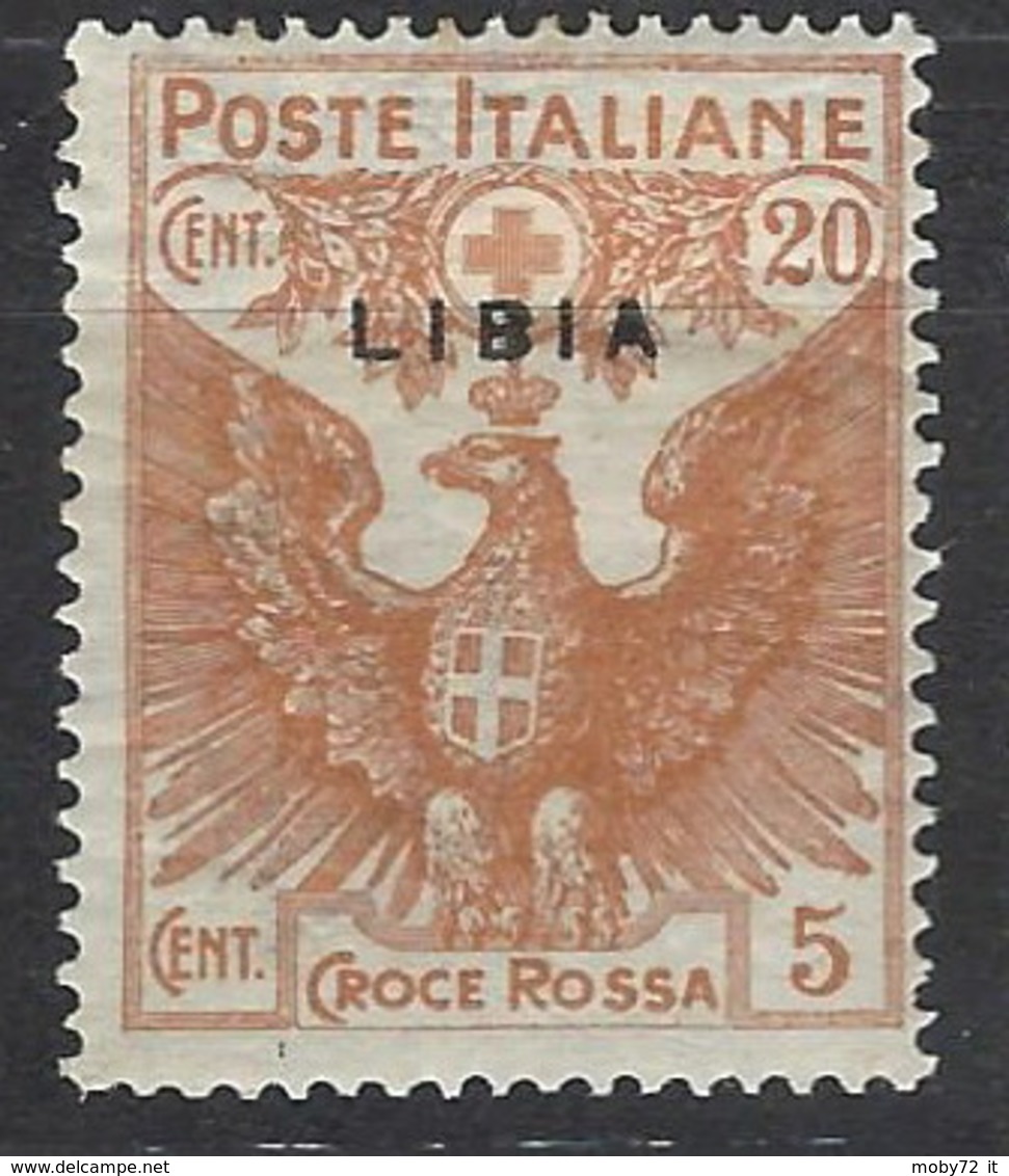 Italia - Libia - 1915 - Nuovo/new MH - Croce Rossa - Sass N. 15 - Libia