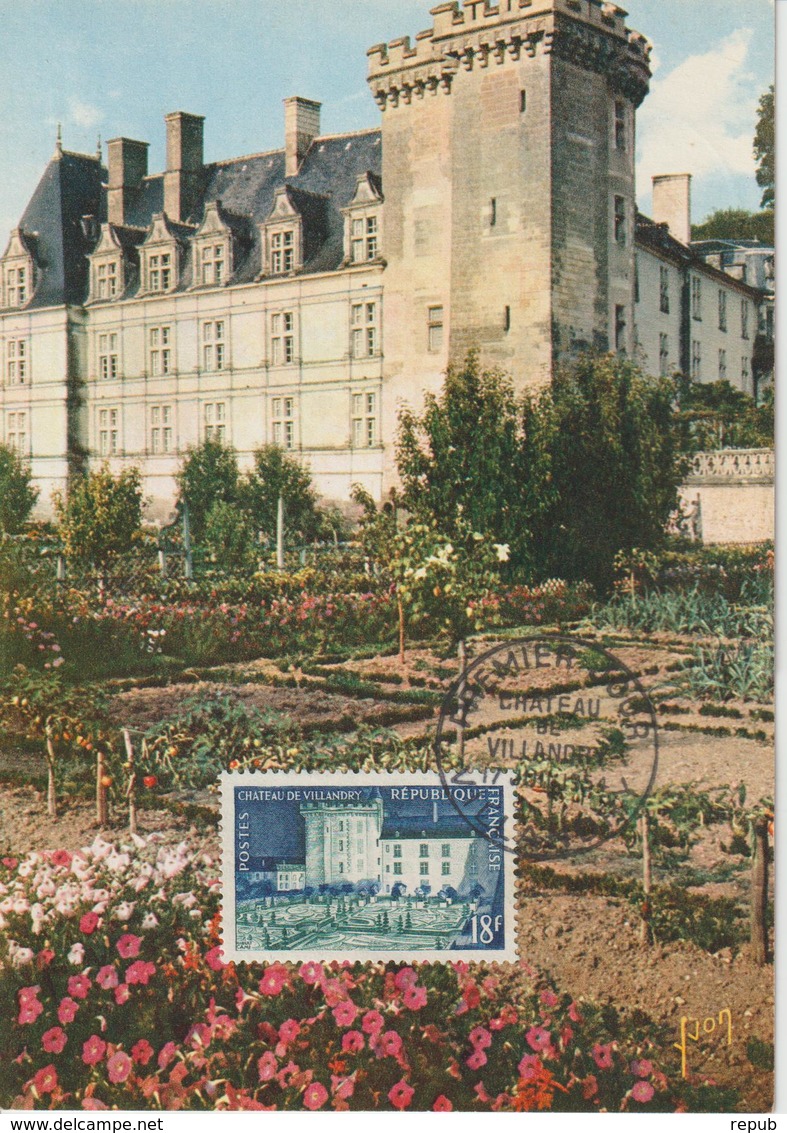 France Carte Maximum 1954 Chateau De Villandry 995 - 1950-1959