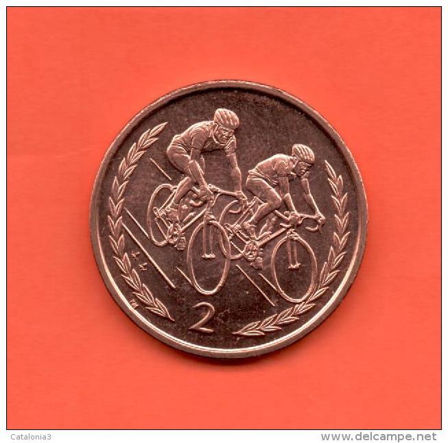 ISLA DE MAN -  2 PENCE 1998 Km901 BICICLETAS - Isle Of Man