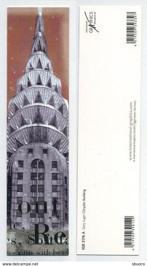 Marque-page : Chrysler Building, Par Gery Luger - Dimensions : 5 Cm X 20 Cm - Voir Recto Et Verso Sur Image - Lesezeichen