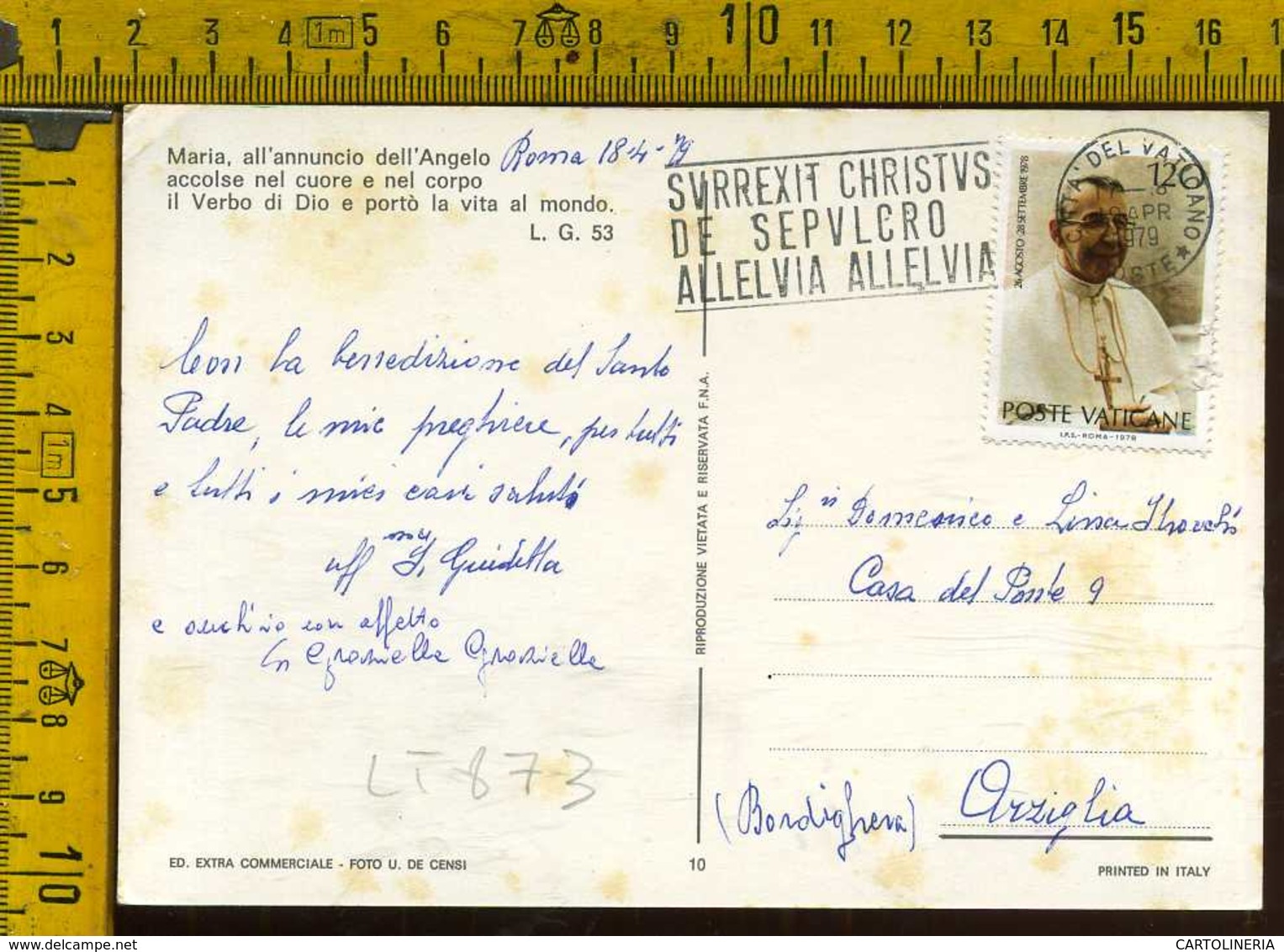 Vaticano Annullo A Targhetta - Storia Postale