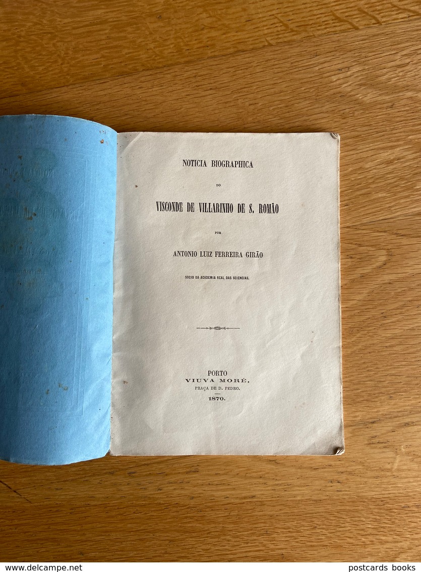 1870 Livro Biographico VISCONDE De VILARINHO De S.ROMÃO Antonio Ferreira Girão (Sabrosa / Vila Real) Biografia PORTUGAL - Livres Anciens