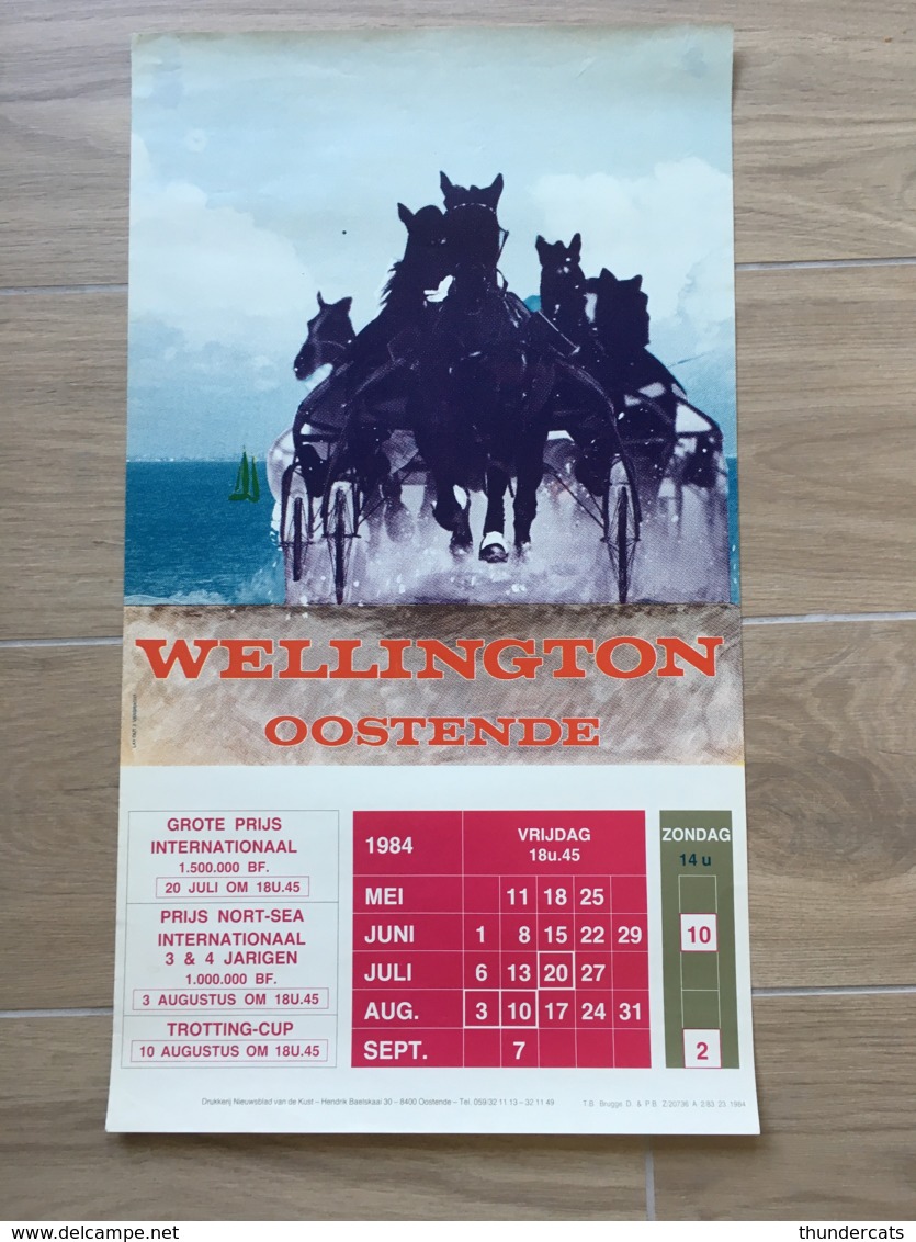 AFFICHE POSTER OOSTENDE OSTENDE  1984 WELLINGTON HIPPODROOM 60 X 34 - Affiches