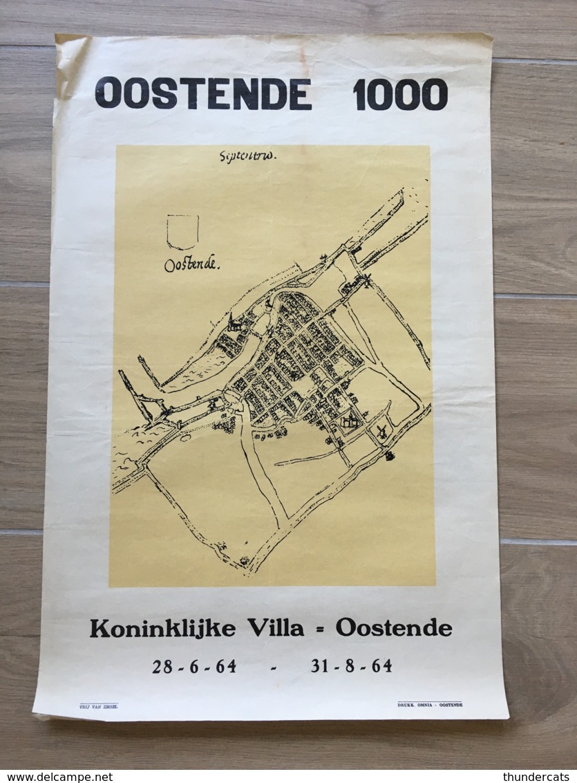 AFFICHE POSTER OOSTENDE OSTENDE 1969 KONINKLIJKE VILLA 55 X 36 - Posters