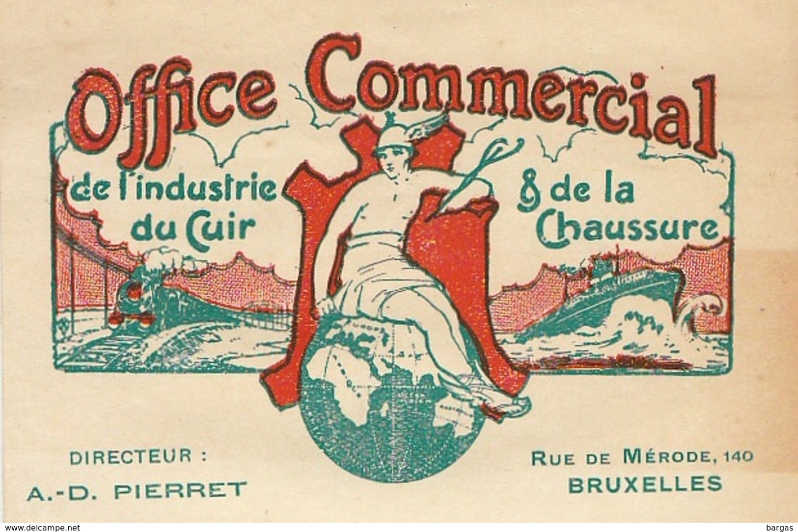 Document Office Commercial Du Cuir Et De La Chaussure Pierret à Bruxelles Art Nouveau - 1900 – 1949