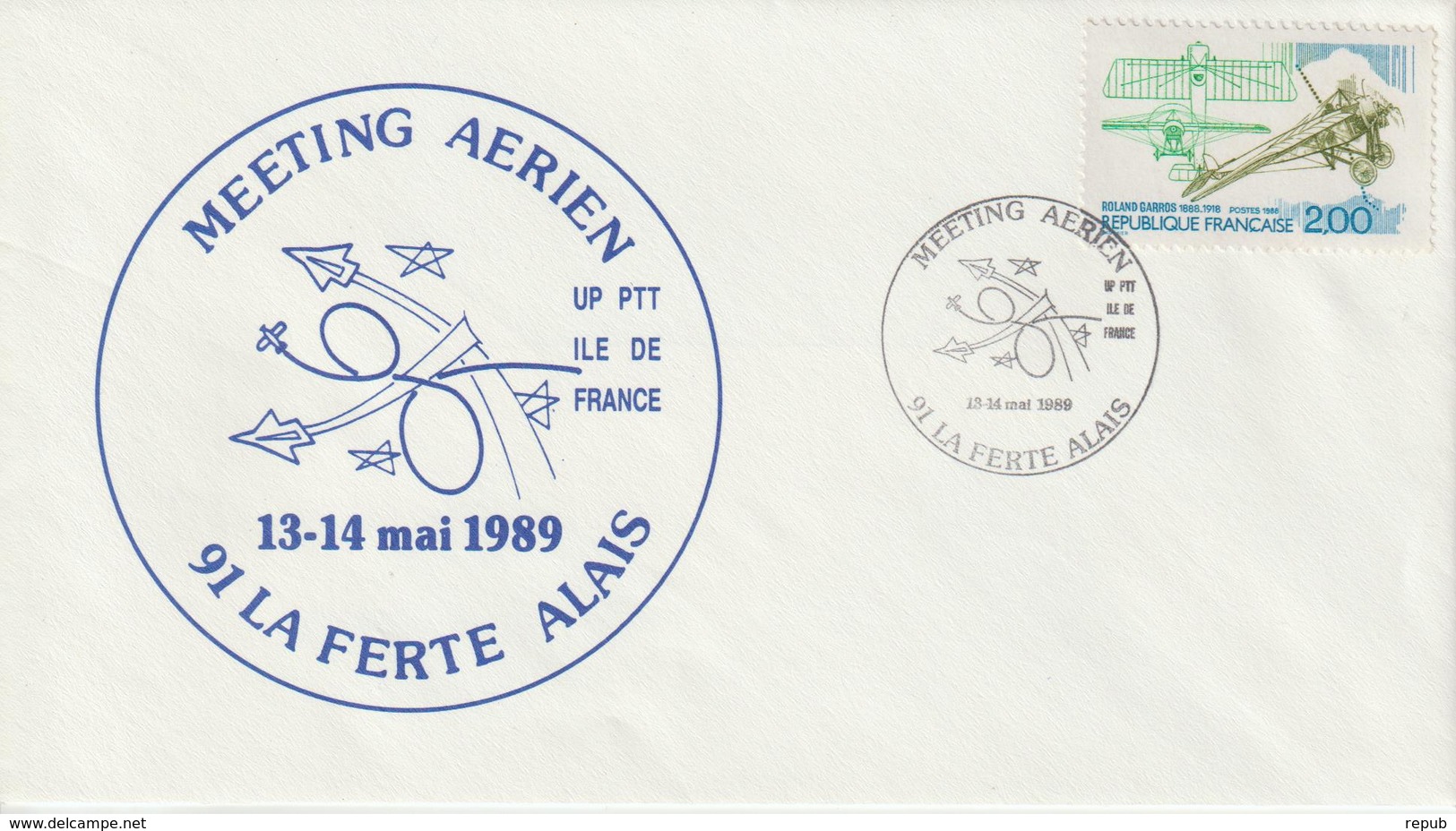 France Meeting Aérien La Ferté Alais 1989 - Commemorative Postmarks