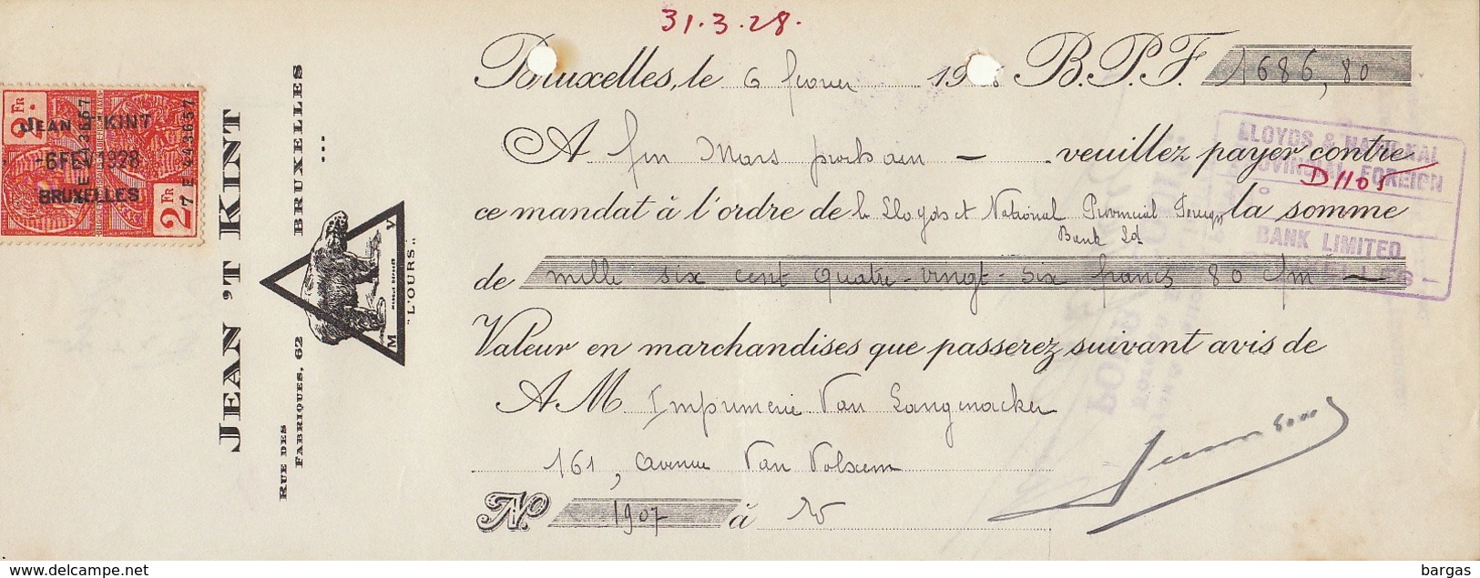 Document Imprimerie Jean 't Kint à Bruxelles - 1900 – 1949