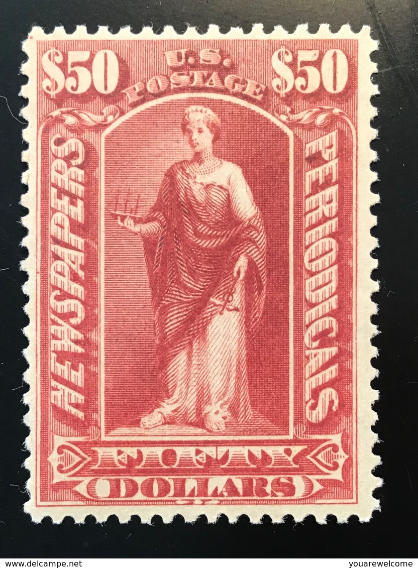 US 1895-97 Newspaper And Periodical Stamps Scott PR124 WITH WMK 50 Dollar MNH ** VF (USA Timbres Pour Journaux - Dagbladzegels