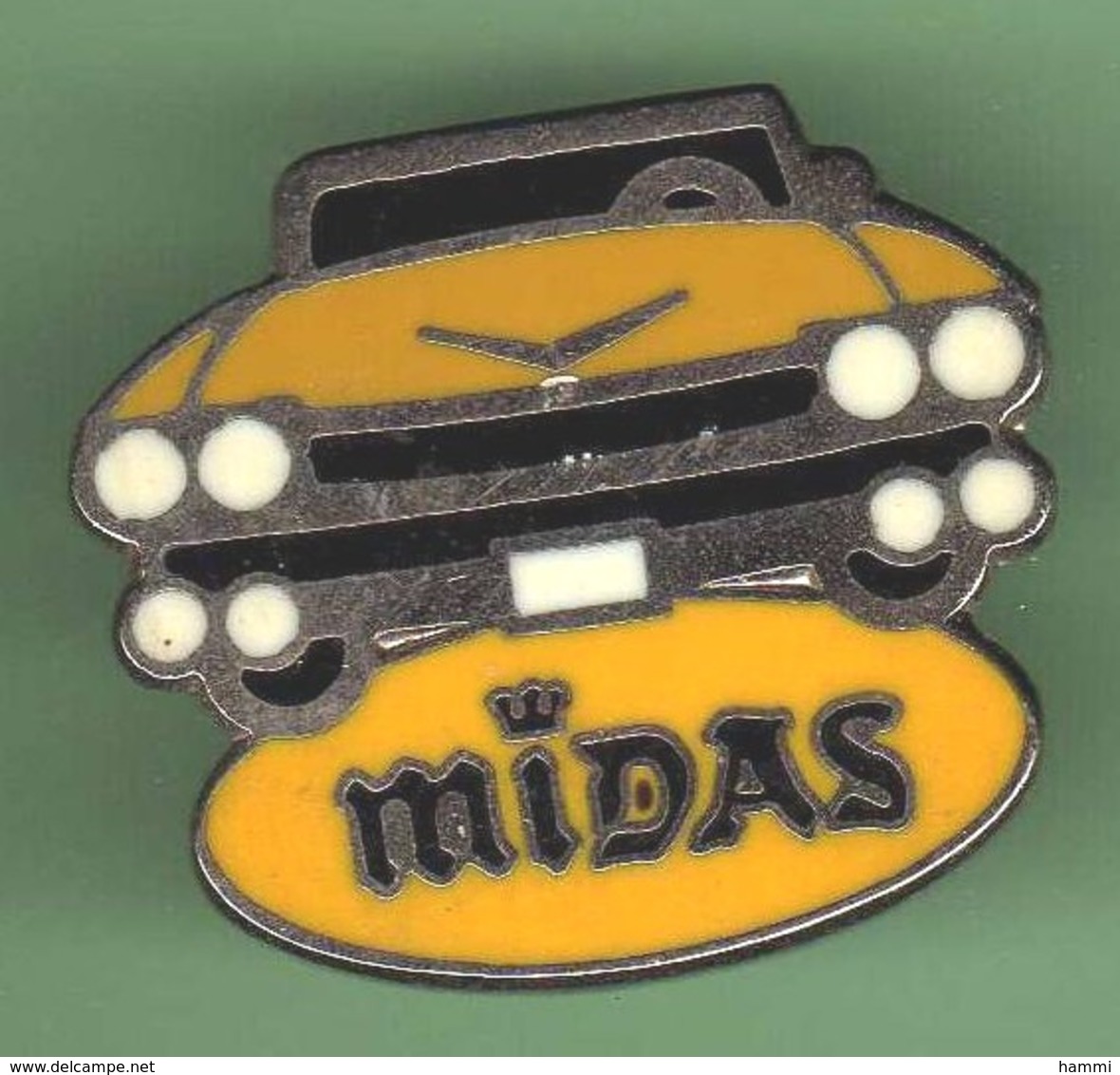 V396 Pin's USA Car Legend Cadillac Royce Rolls Bentley Ford ? Midas Arthus Bertrand Signé AB Jaune Achat Immédiat - Autres & Non Classés