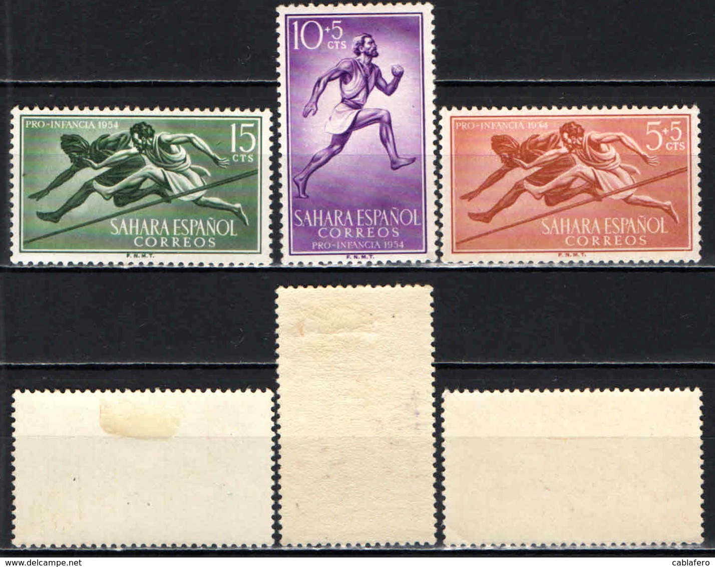 SAHARA SPAGNOLO - 1954 - Hurdlers, Runner - MH - Sahara Spagnolo
