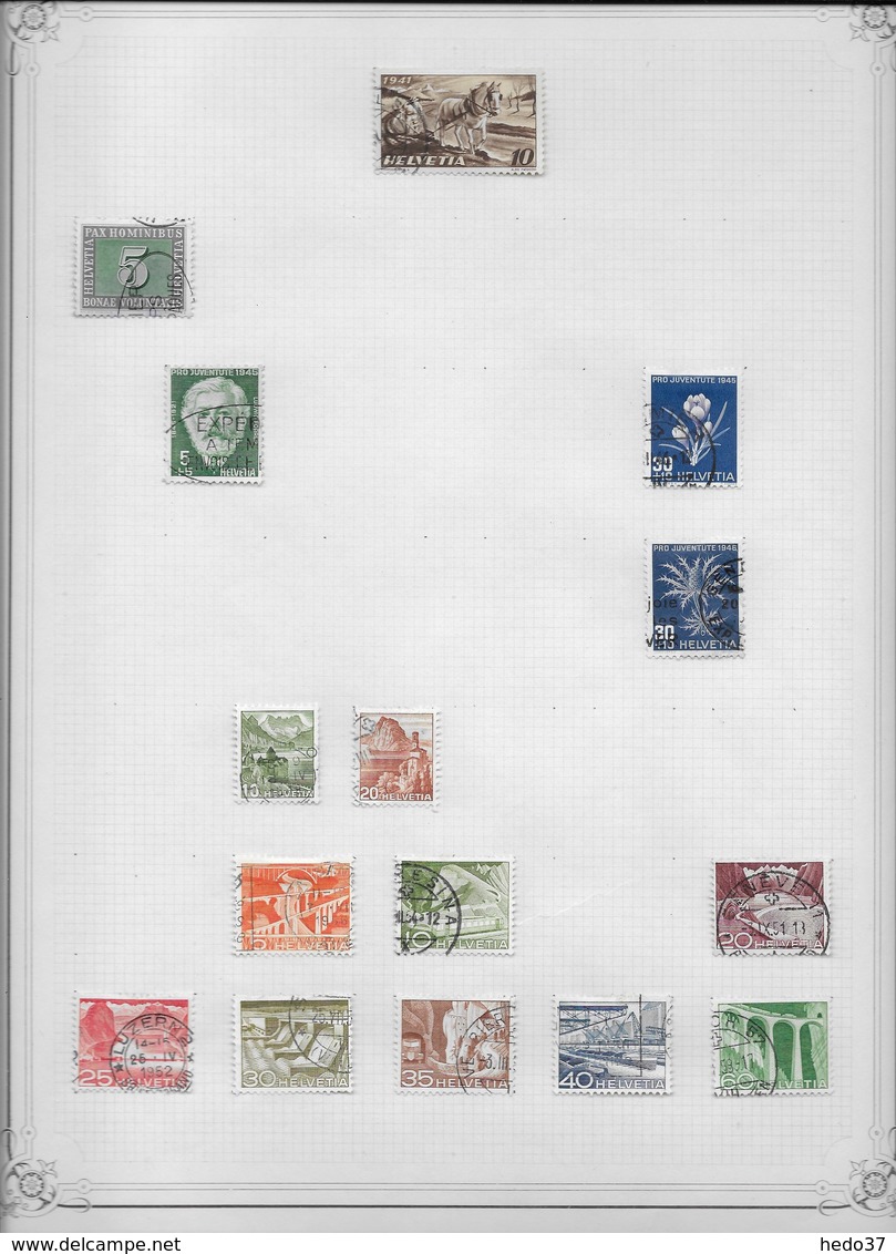 Suisse - Collection Vendue Page Par Page - Timbres Oblitérés - TB - Collections