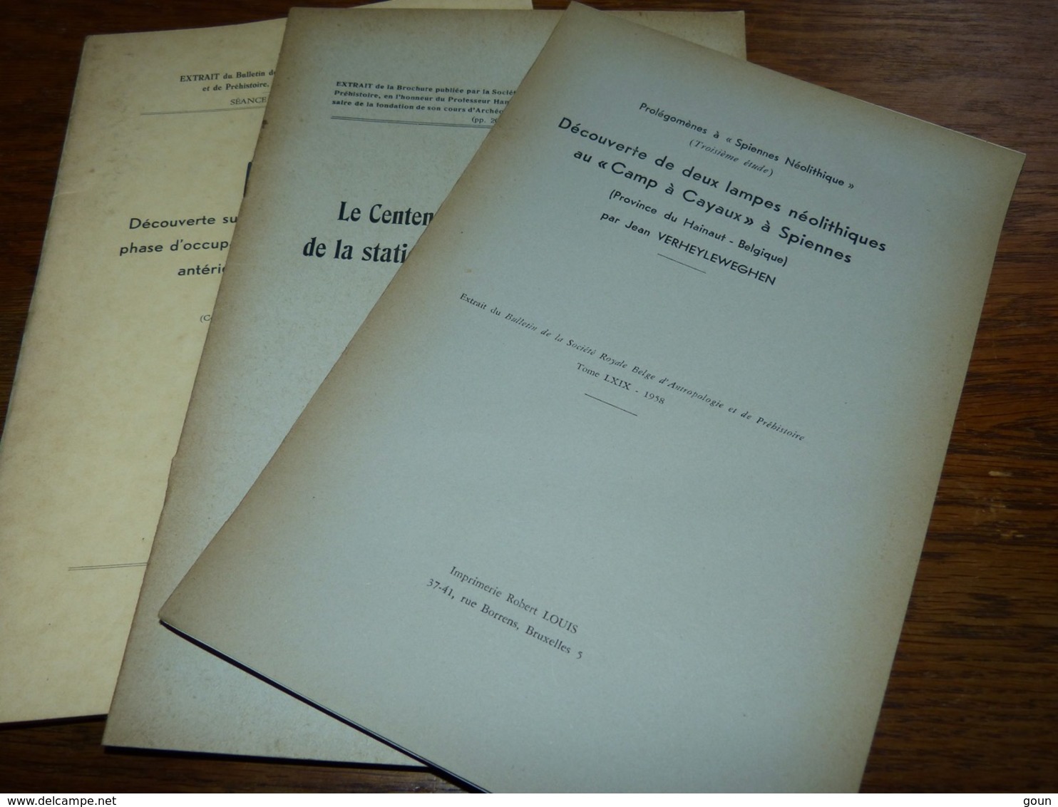 CB18 Lot 3 Plaquettes Découvertes Archéologique De Spiennes - Archéologie