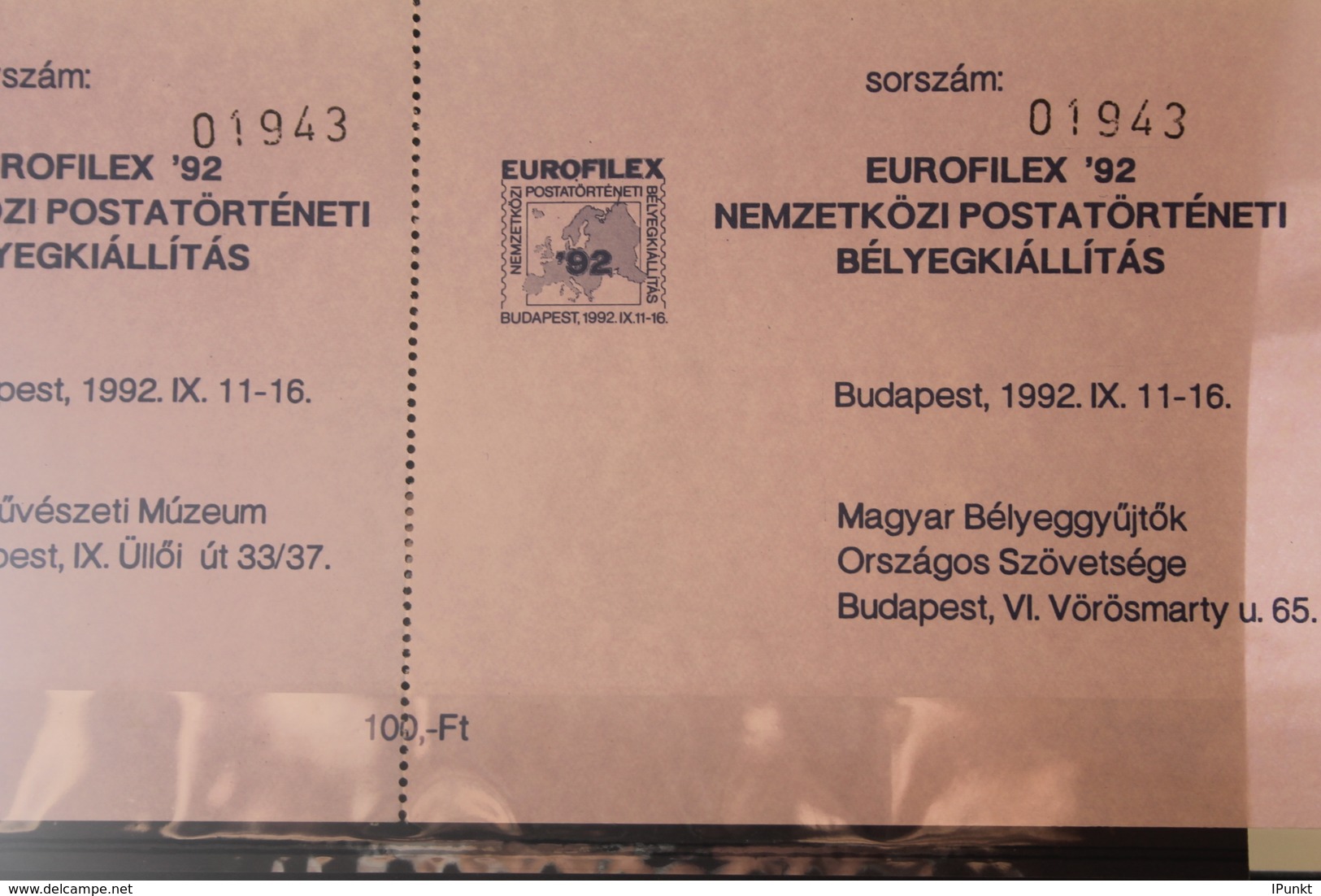 Ungarn Block EUROFILEX '92, 1992 Gestempelt, Ungummiert, Nummeriert - Sonstige & Ohne Zuordnung