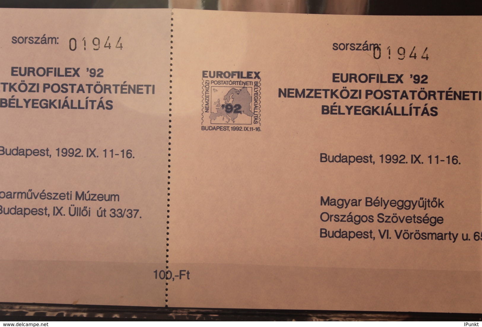 Ungarn Block EUROFILEX '92, 1992 Ungebraucht, Ungummiert, Nummeriert - Sonstige & Ohne Zuordnung