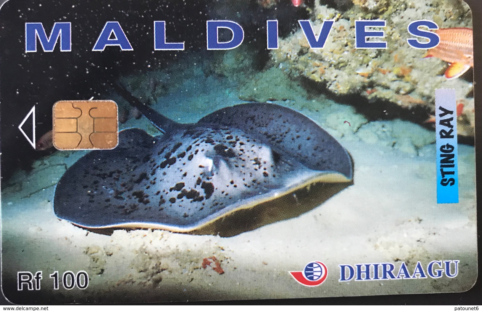 MALDIVES  -  Phonecard  -  DHIRAAGU  -  Ray  -  Rf  100 - Maldive