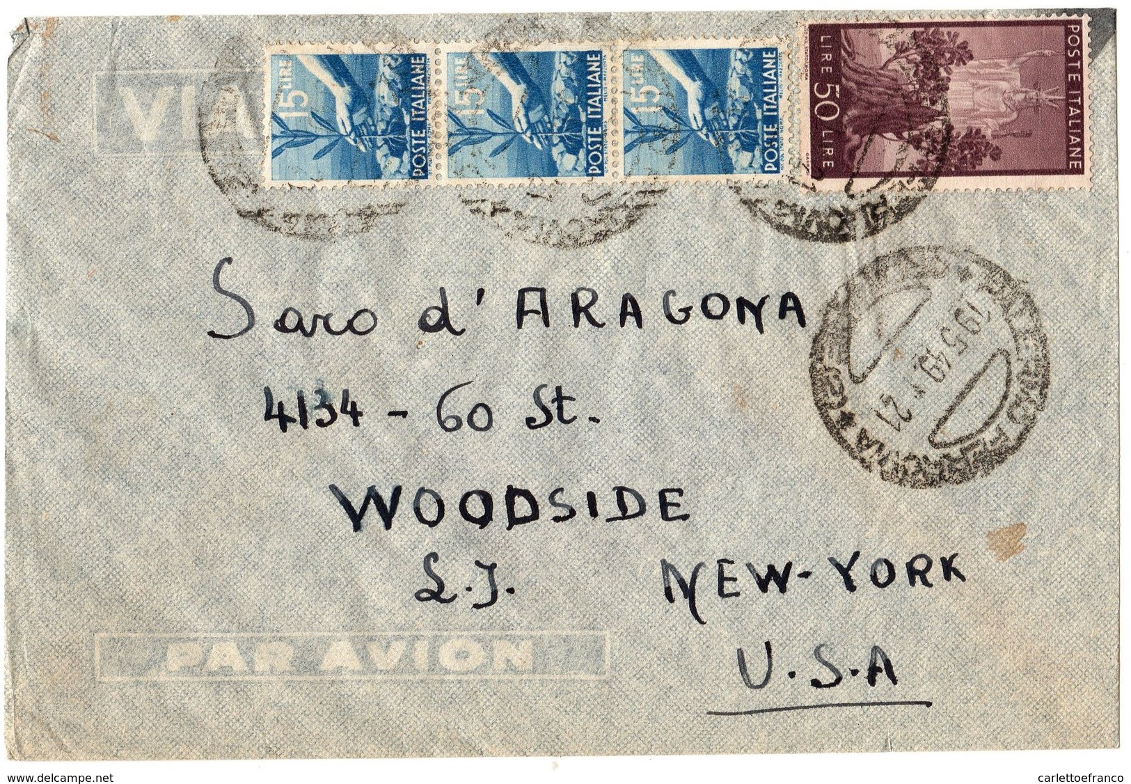 Busta Aerea Per USA -  ( 227 ) - 1946-60: Storia Postale