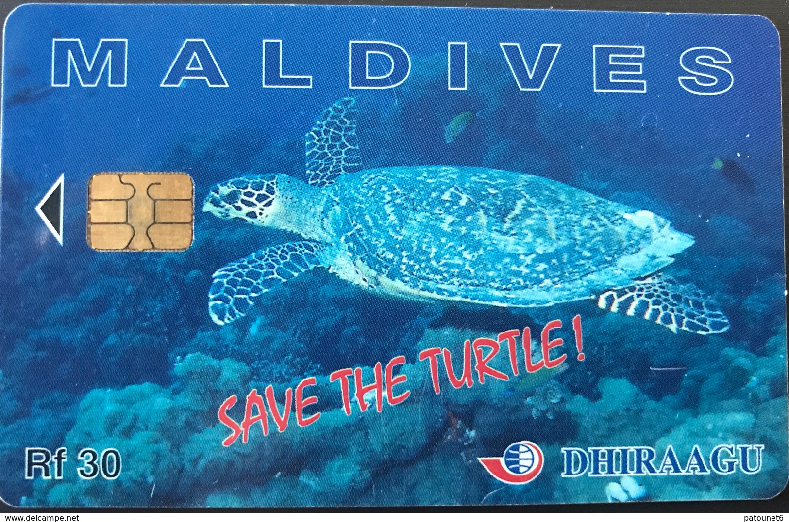 MALDIVES  -  Phonecard  -  DHIRAAGU  -  Save The Turtle  -  Rf 30 - Maldives