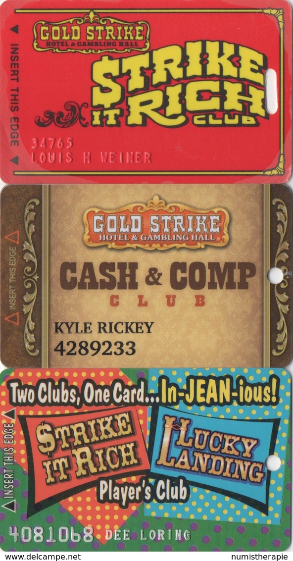 Lot De 3 Cartes : Gold Strike Casino : Jean NV - Cartes De Casino
