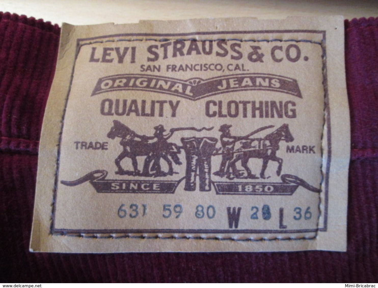 COLLECTOR Jean's LEVI'S 631 Années 80 Et Neuf ! HOMME OU FEMME ? Supercord Velours Côtelé Tailles US W28 L36 - Andere & Zonder Classificatie