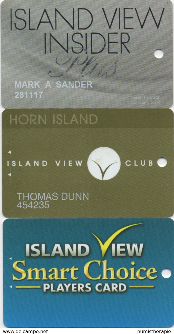 Lot De 3 Cartes : Horn Island View Casino Resort : Gulfport MS - Cartes De Casino