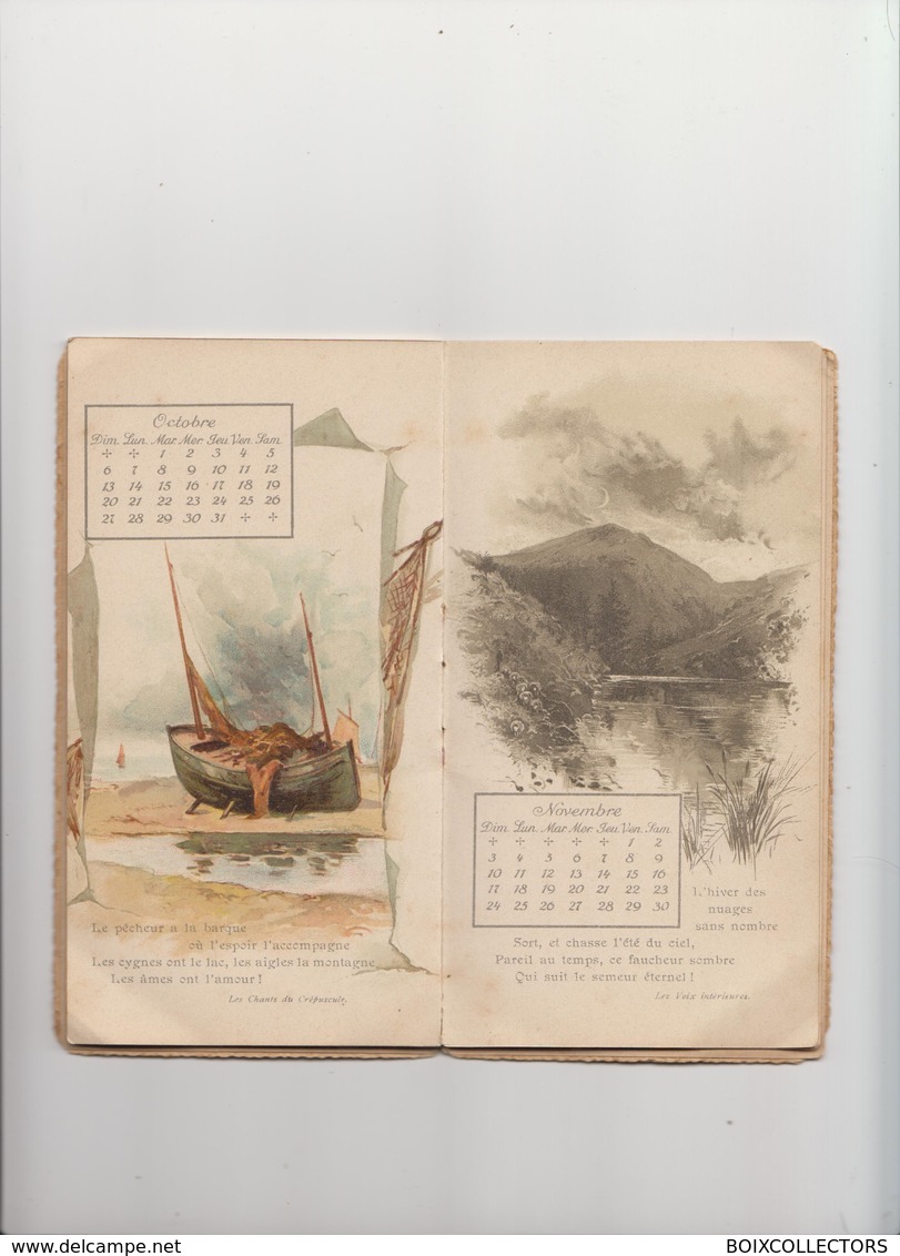 CALENDRIER VICTOR HUGO 1895 - Killinger & Faivret Paris - Petit Format : ...-1900