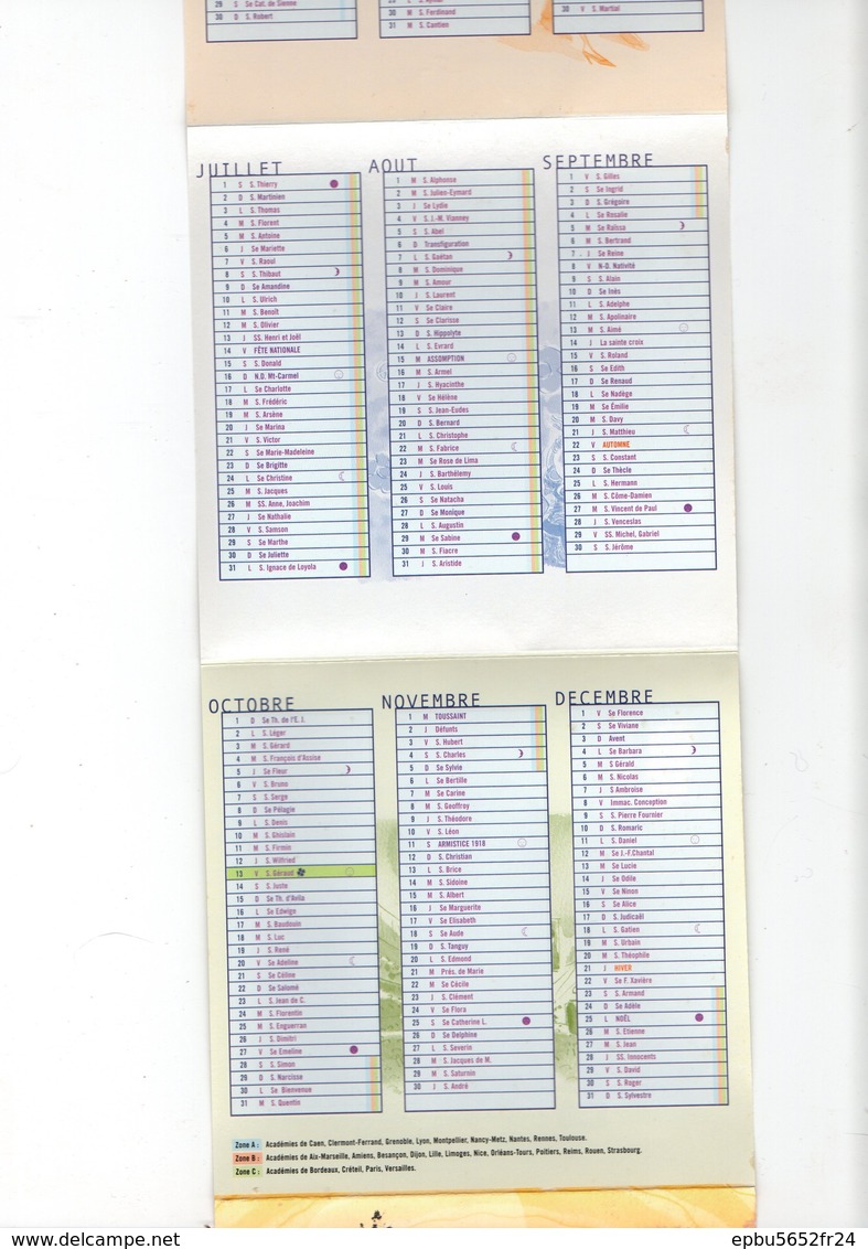 Calendrier 2000 Dépliant 6 Carrés :un Siècle De Culture Et Différentes Périodes  Dos Un Noël Sous Le Signe De La Chance - Autres & Non Classés