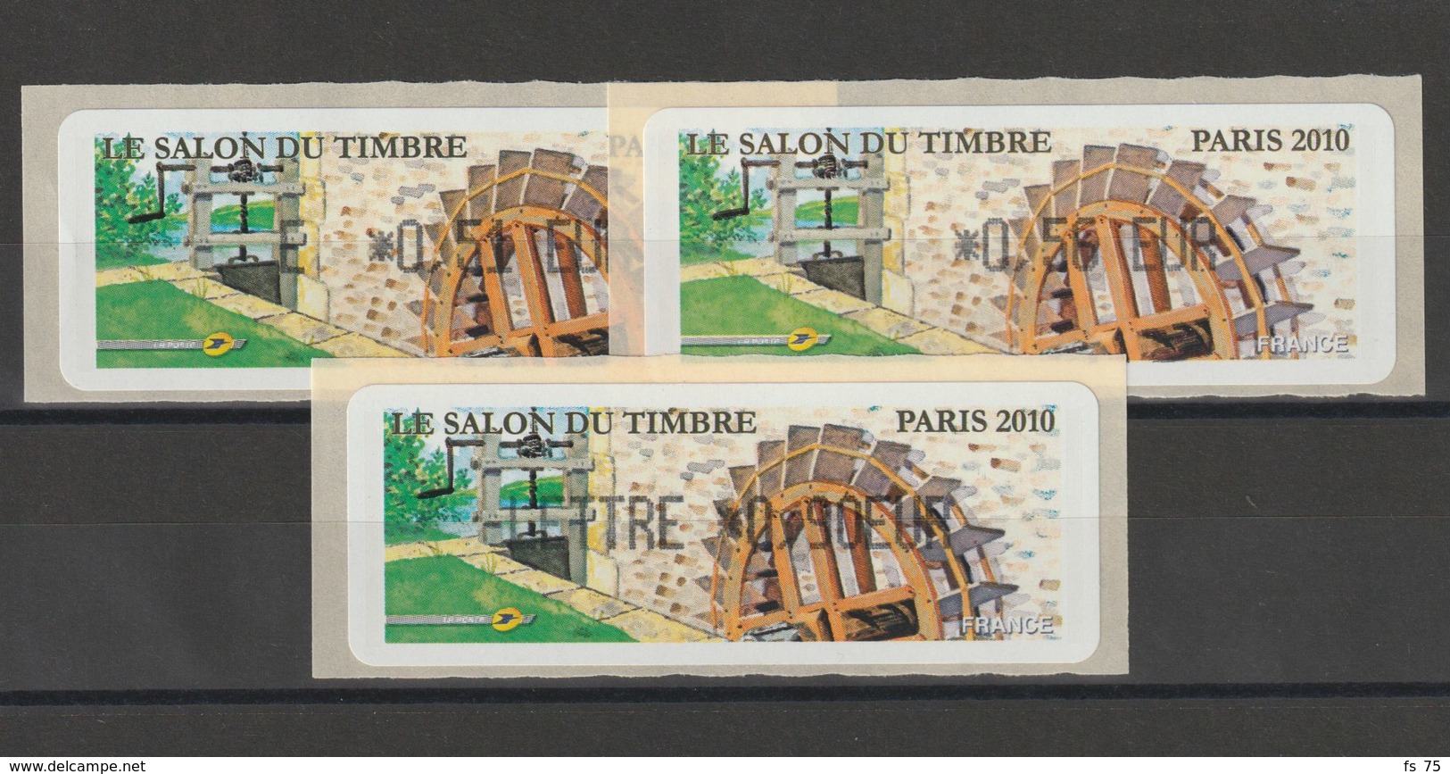 FRANCE - 3 VIGNETTES 0,51€, 0,56€ ET 0,90€ - LE SALON DU TIMBRE PARIS 2010 - 2010-... Vignettes Illustrées