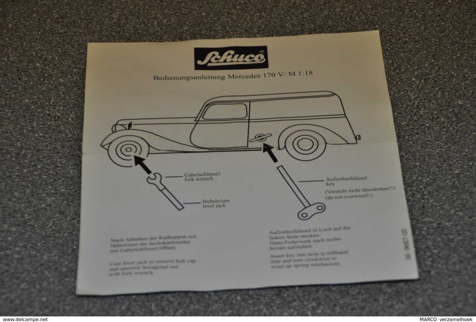 Schuco Mercedes 170V 1:18 Handleiding 36-9667-00 - Accessoires