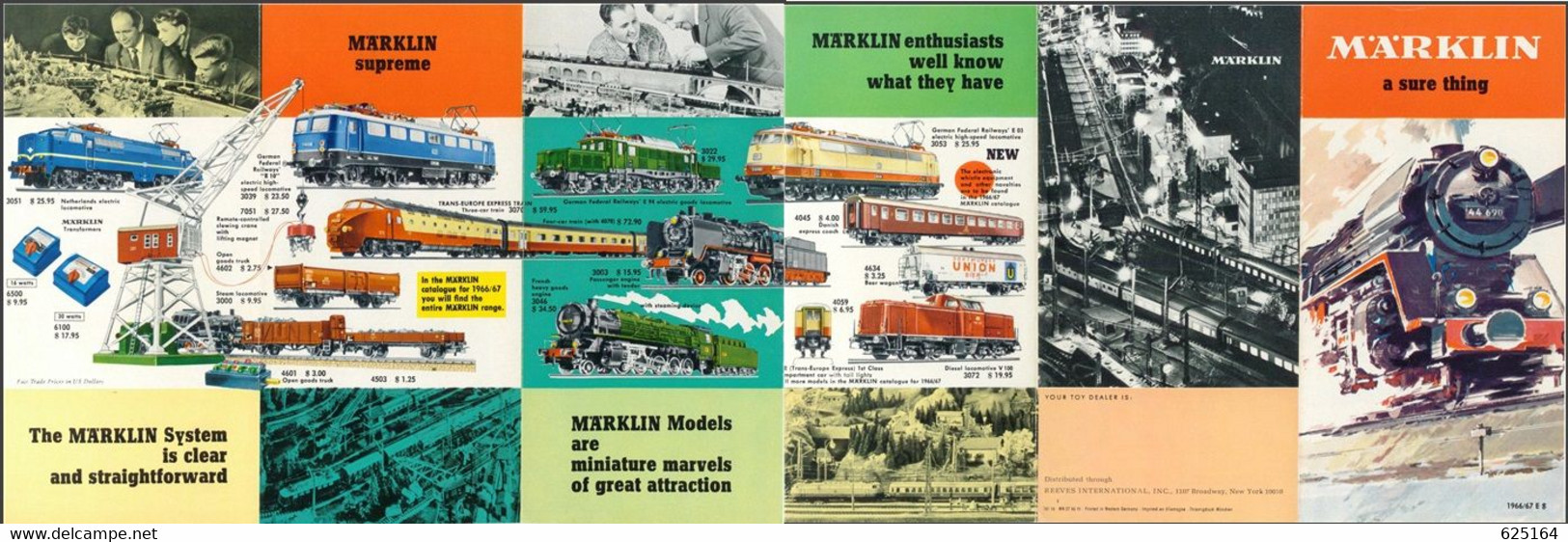 Brochure MÄRKLIN 1966/67 Folder A Sure Thing USA US$ Prices - Anglais