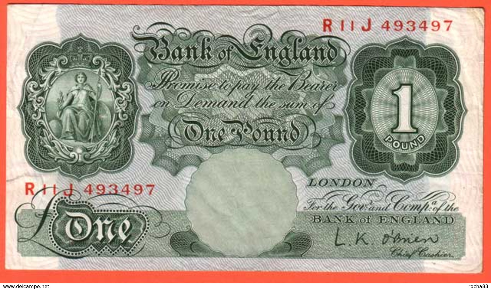 Billet ROYAUME UNI  - 1 Pound ( 1955 60 ) - Pick 369c - 1 Pound