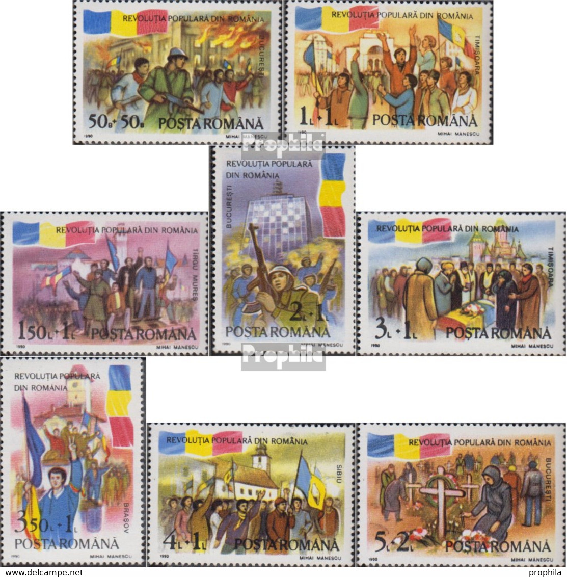 Rumänien 4613-4620 (kompl.Ausg.) Postfrisch 1990 Volksaufstand - Ungebraucht