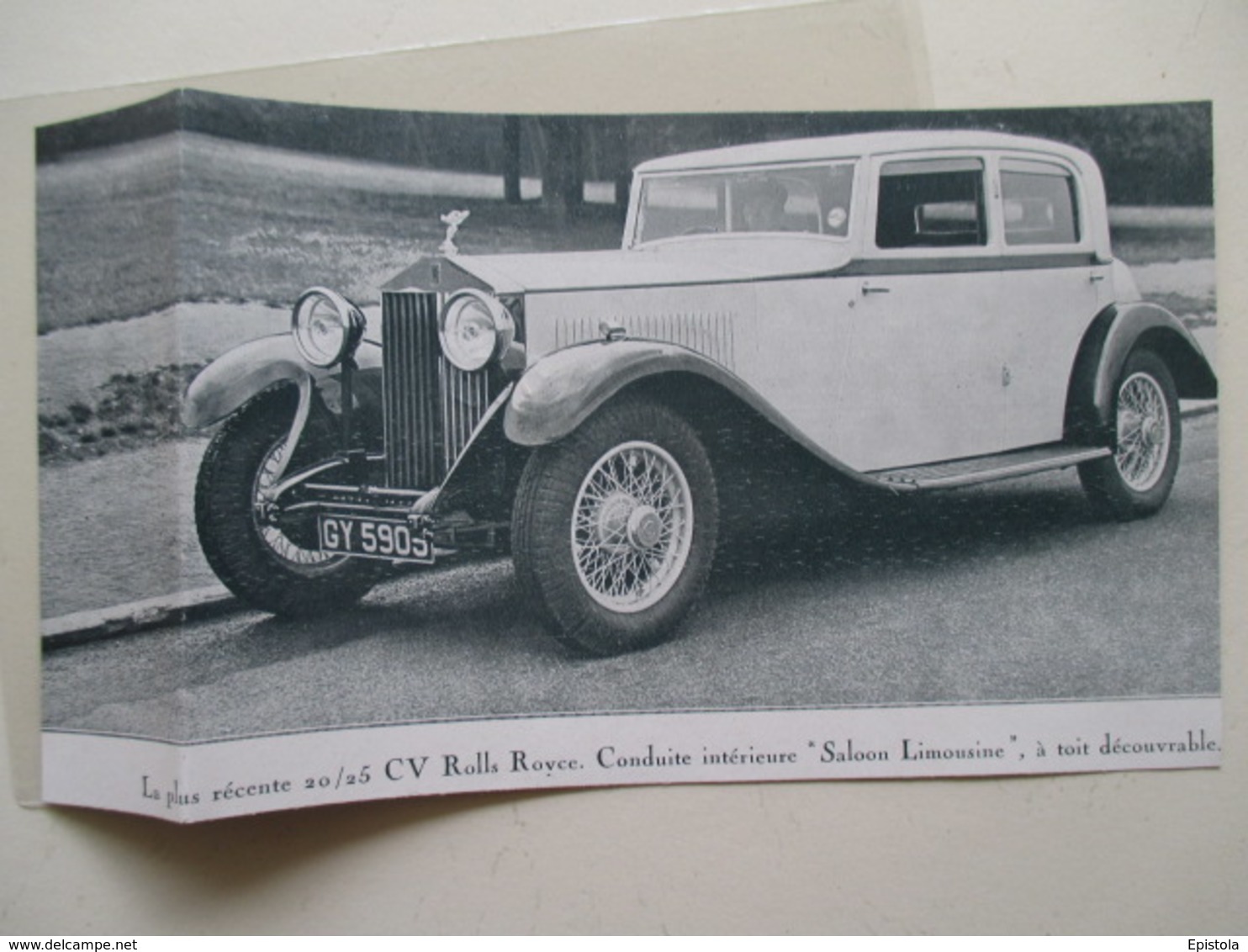 Voiture Rolls Royce "Saloon Limousine"   -  Coupure De Presse De 1932 - Auto's
