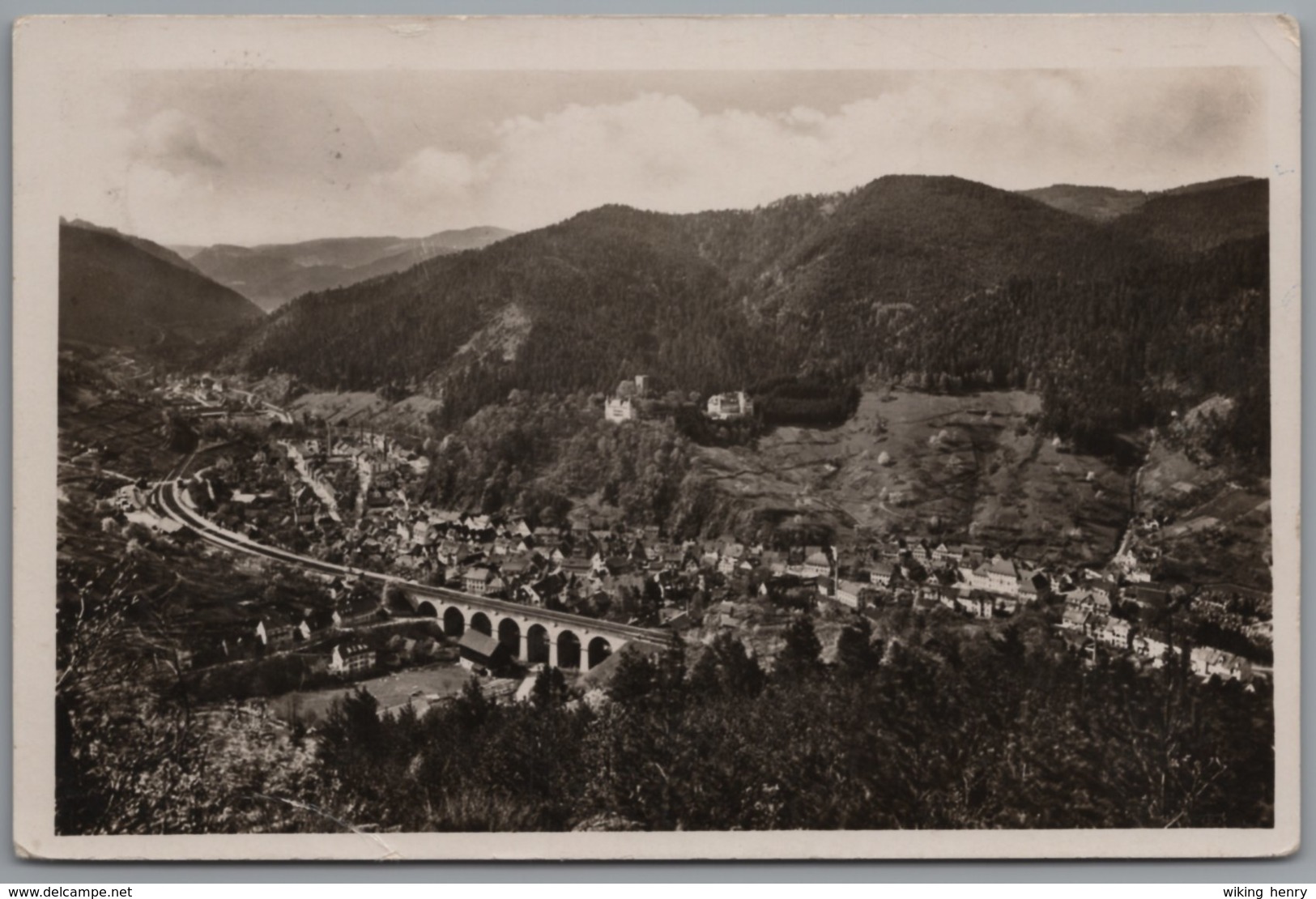 Hornberg - S/w Mit Schloss Und Viadukt - Hornberg