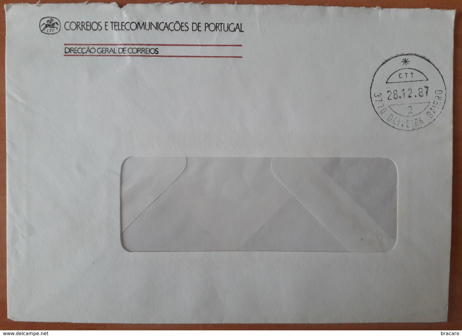 Portugal - COVER - Franchise / AVENÇA - Cancel: Oliveira Bairro (1987) - Direcção Geral De Correios - Briefe U. Dokumente