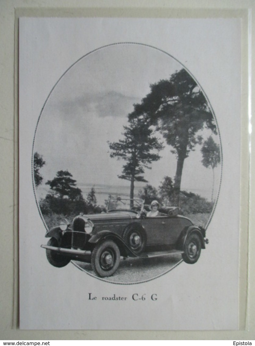 Voiture  Citroen  Roadster  C-6  G  - Coupure De Presse De 1931 - Voitures