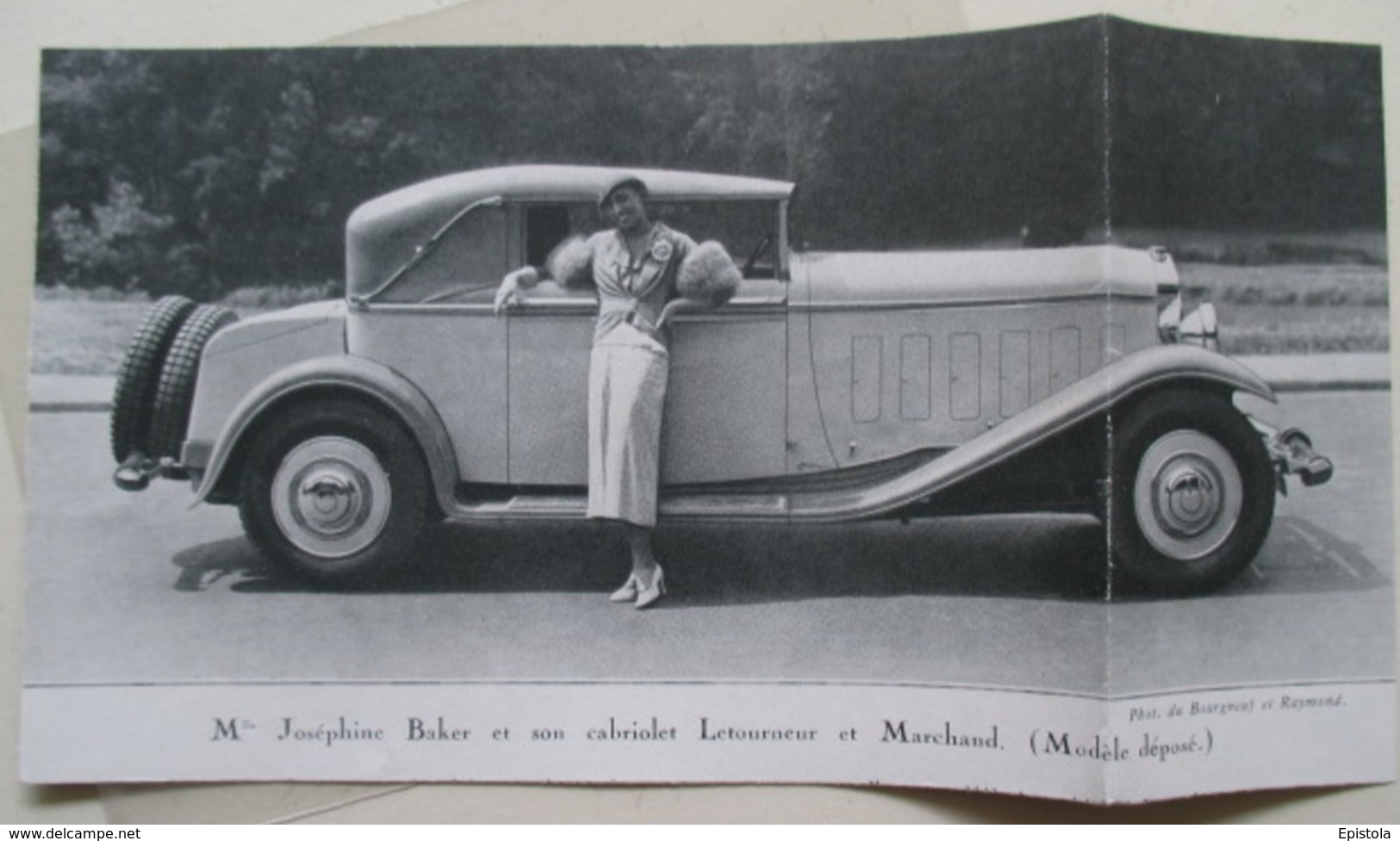 Voiture  Joséphine BAKER Et Son Cabriolet LETOURNEUR & LEMARCHAND - Coupure De Presse De 1931 - Voitures