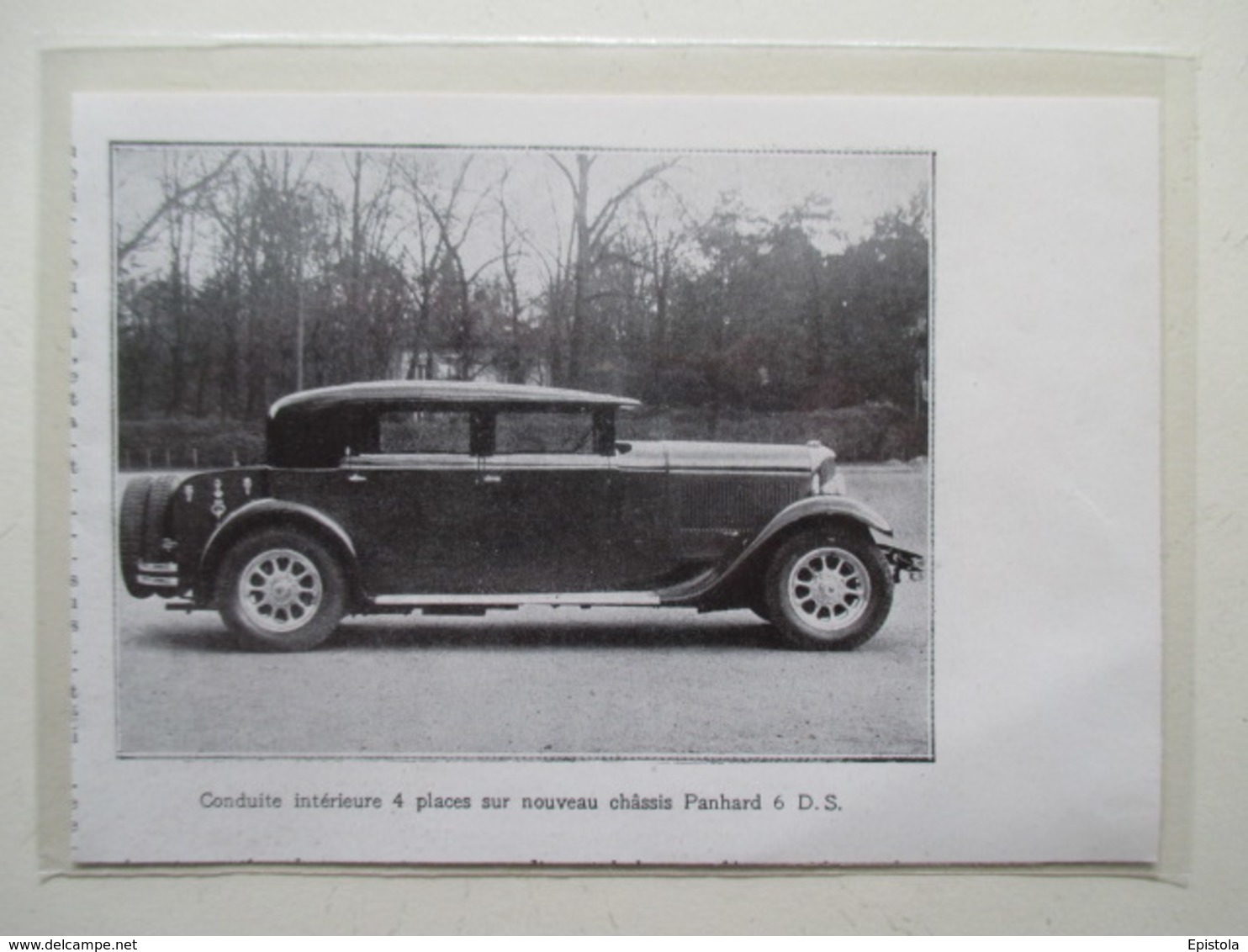 Voiture Panhard 6ds - Coupure De Presse De 1930 - Voitures