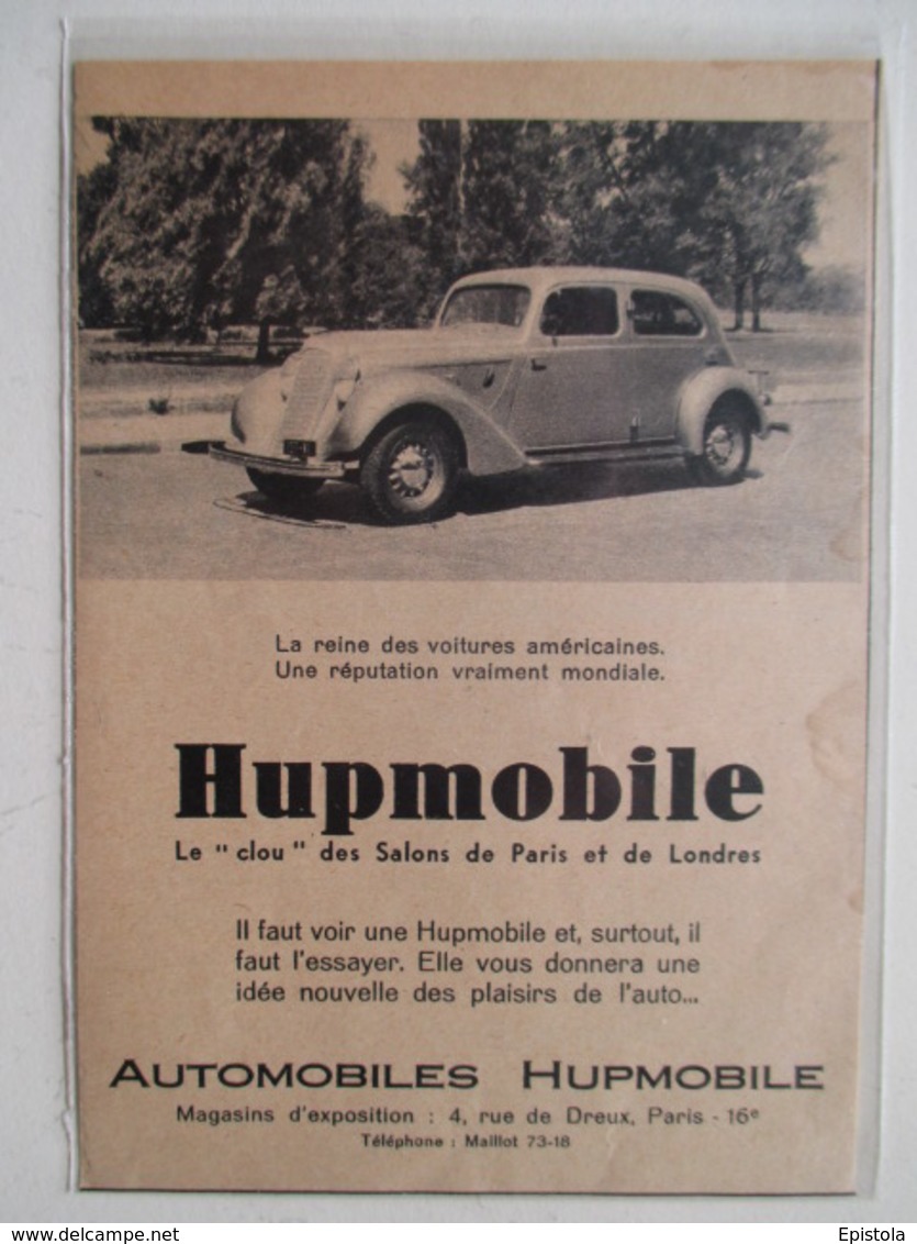 Voiture  Hupmobile   - Coupure De Presse De 1935 - Voitures