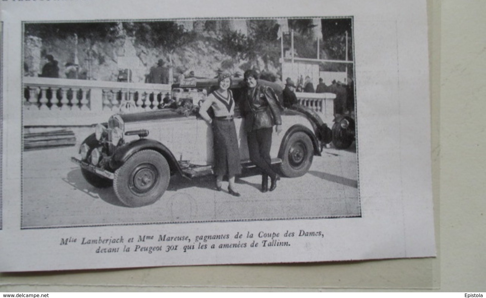 Voiture  Peugeot 301 Coupe Des Dames  - Coupure De Presse De 1933 - Voitures