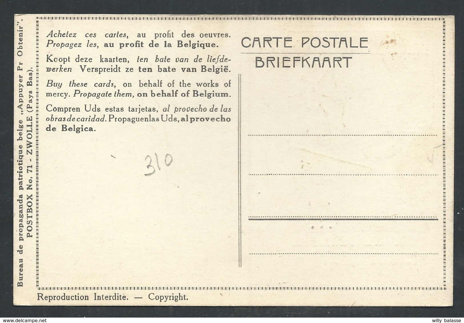 +++ CPA - Politique - "Au Profit Des Oeuvres Belges" - Exécutions Arbitraires - Justice - Propagande Patriotique   // - Partis Politiques & élections