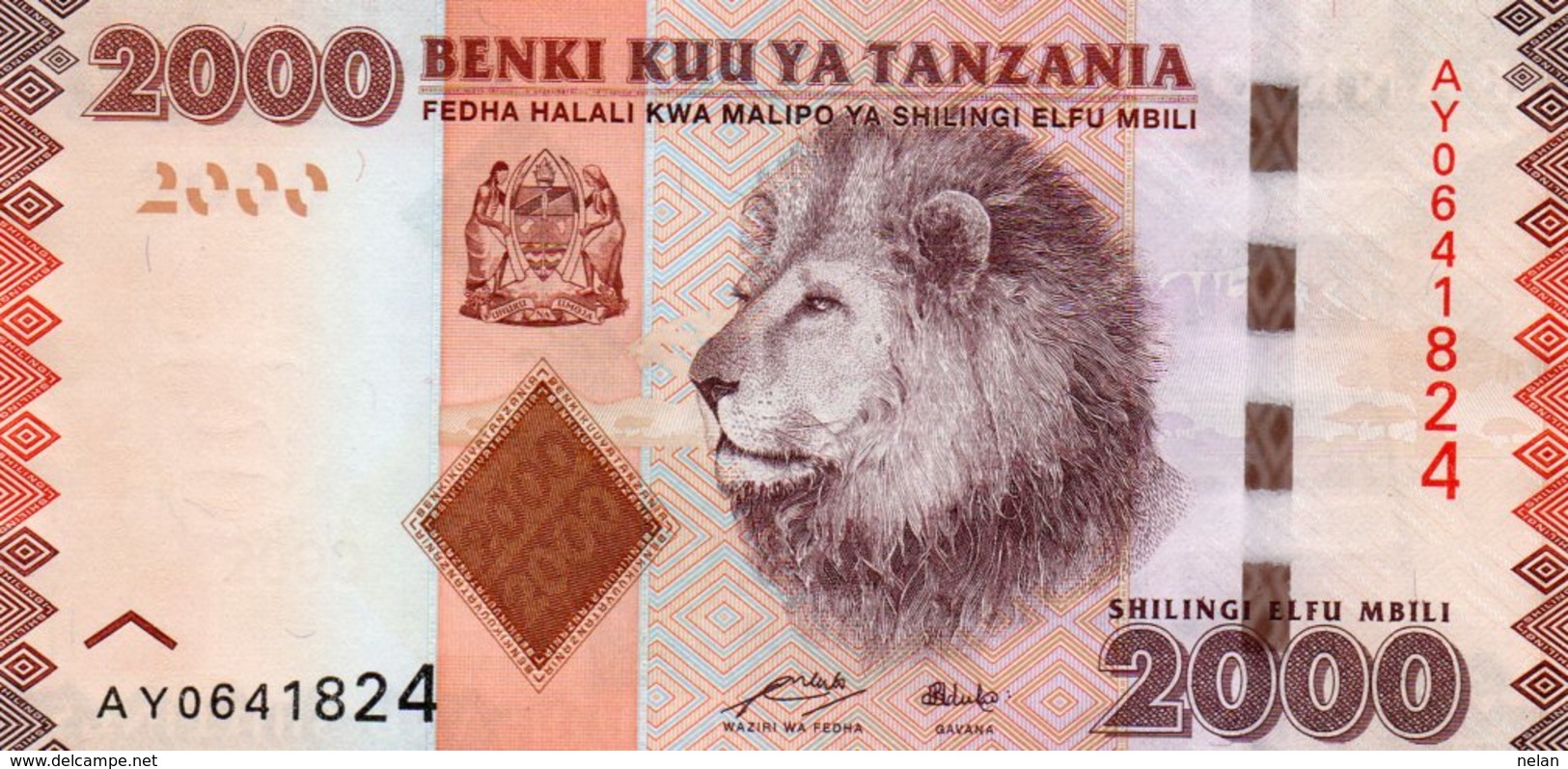 TANZANIA 2000 SHILINGI 2010 P-42a  Unc - Tanzania