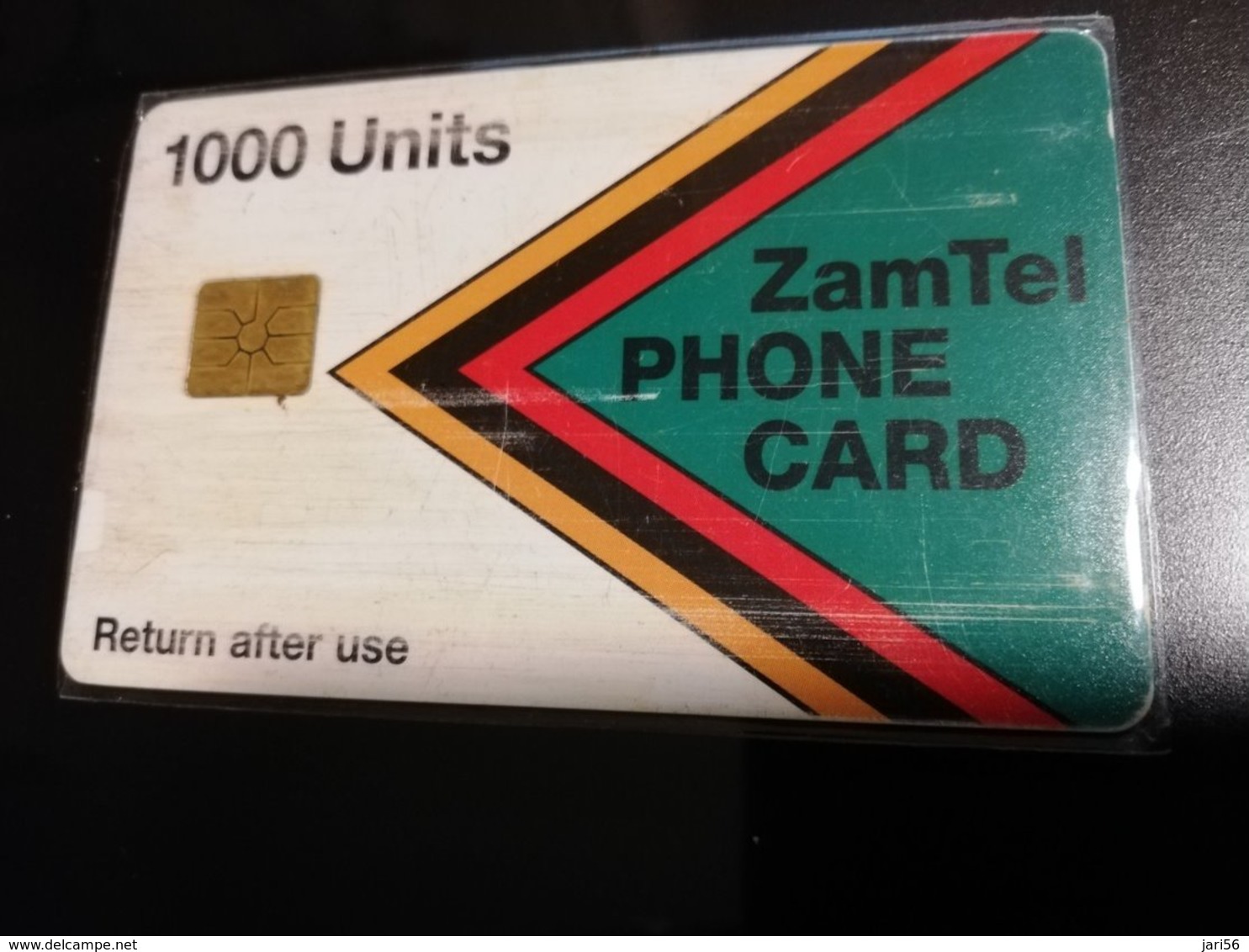 ZAMBIA  CHIPCARD  1000 UNITS   FINE USED   USER MARKS ARE NORMAL (RRR) RE USED CARD **1046** - Zambie