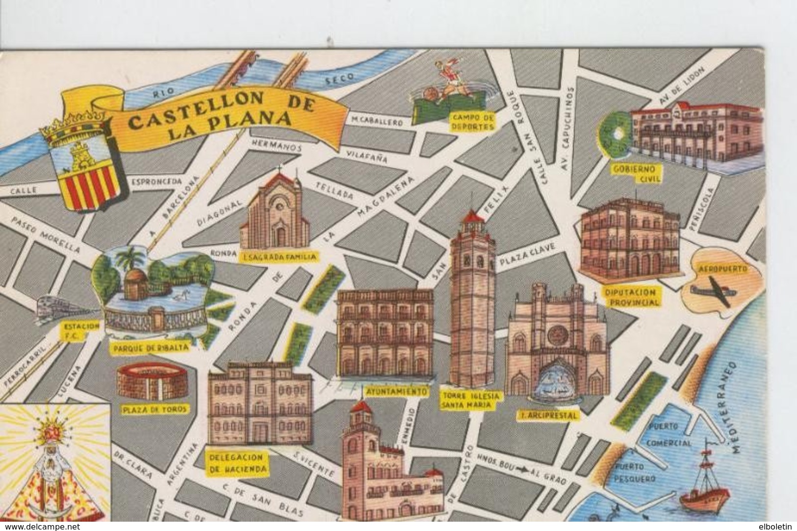 Postal 6638 : Plano Ciudad Y Monumentos De Castellon - Non Classés