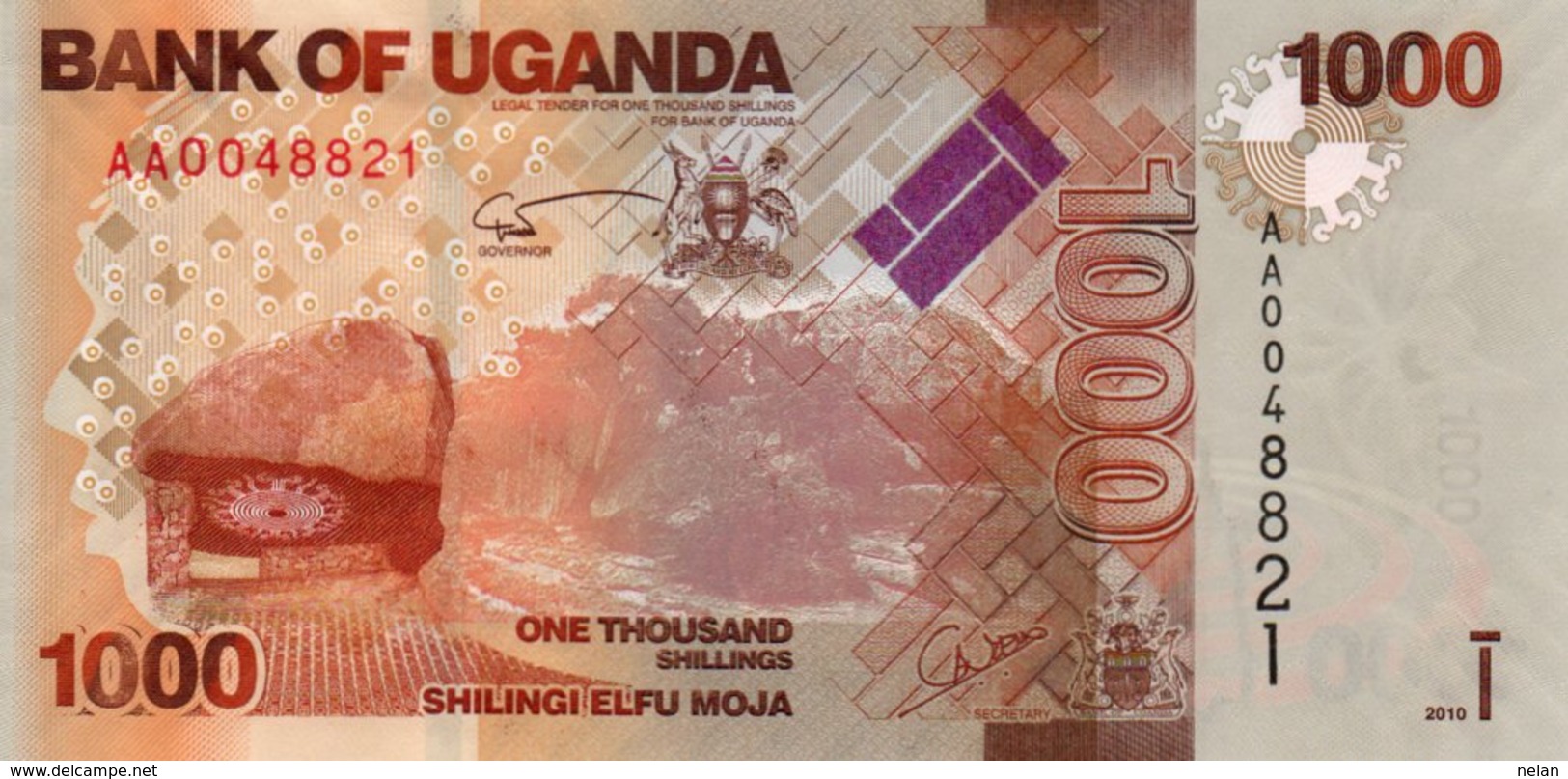 UGANDA 1000 SHILLINGS 2010 P-49a  UNC Serie AA 0048821 - Ouganda