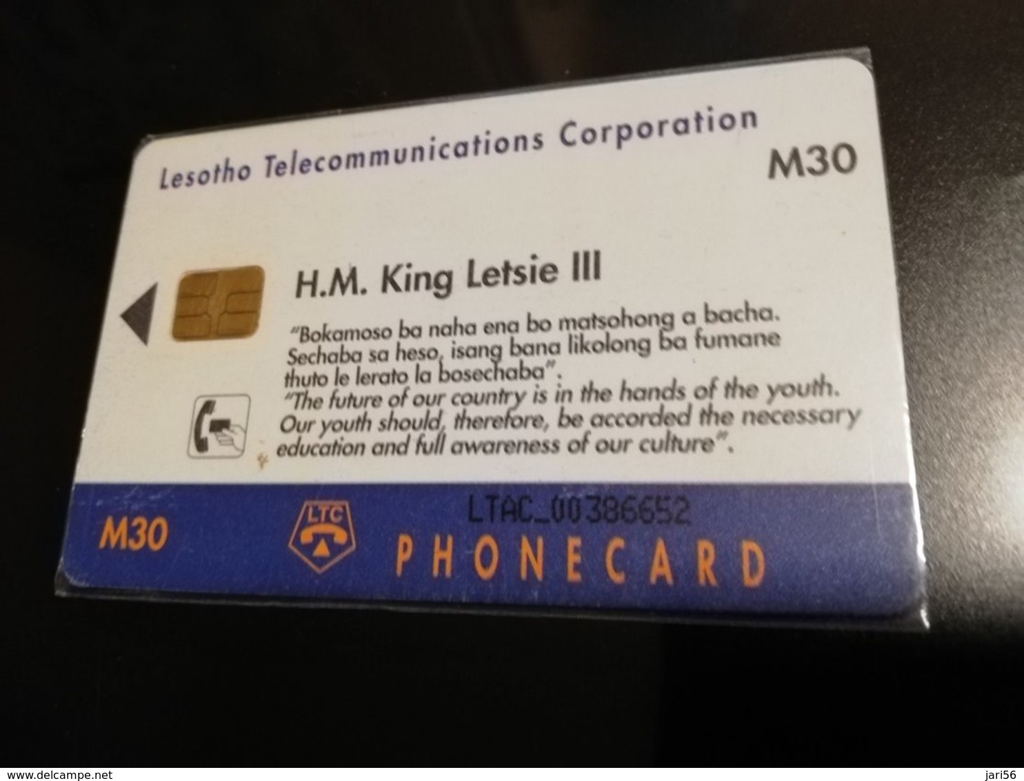 LESOTHO CHIPCARD  M30  KING LETSIE 3    USED CARD **1050** - Lesotho