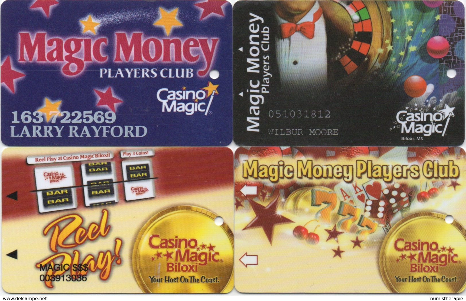 Lot De 4 Cartes : Casino Magic : Biloxi MS - Cartes De Casino
