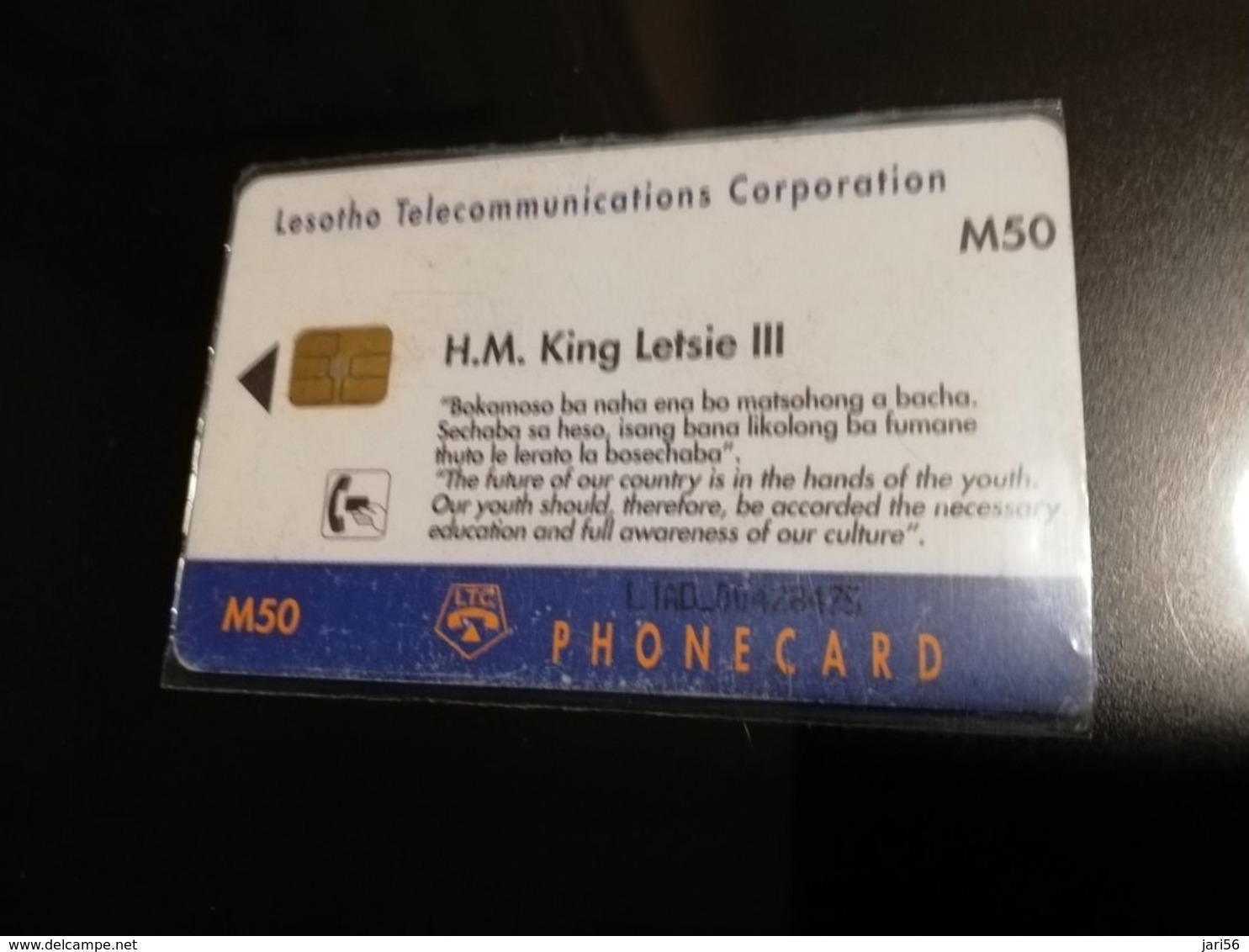 LESOTHO CHIPCARD  M50  KING LETSIE 3    USED CARD **1051** - Lesotho