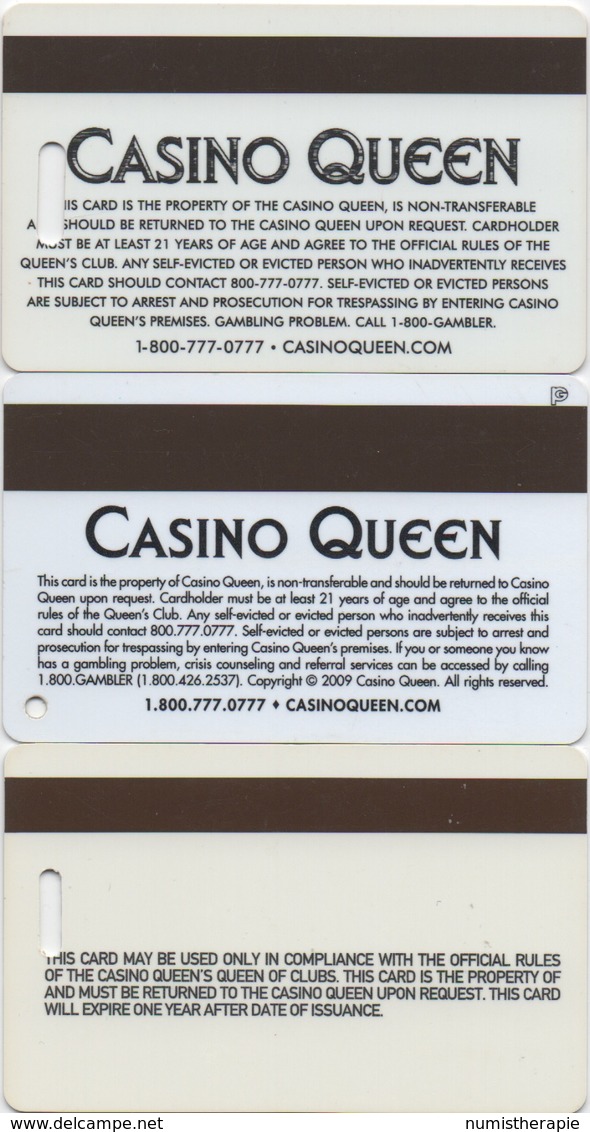 Lot De 3 Cartes : Casino Queen - Cartes De Casino