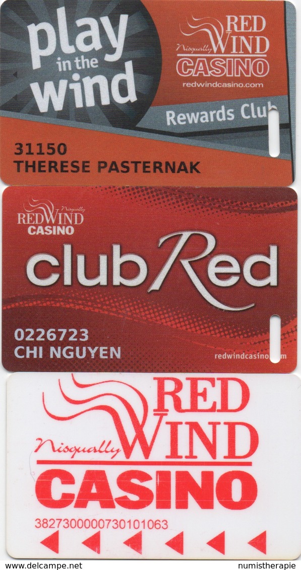 Lot De 3 Cartes : Red Wind Casino - Cartes De Casino